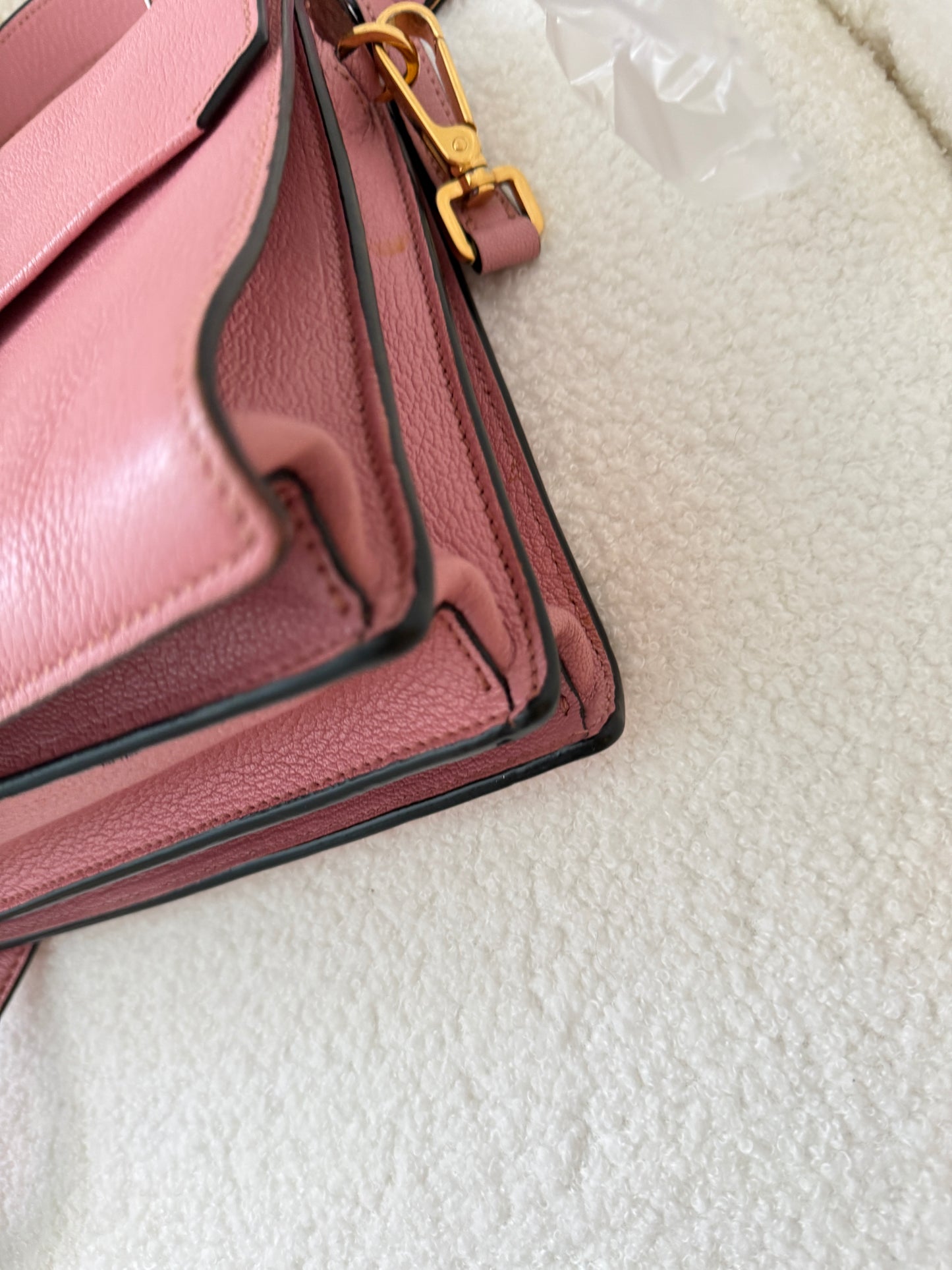 Miu Miu Madras Handbag in Pink Leather Pre-Owned