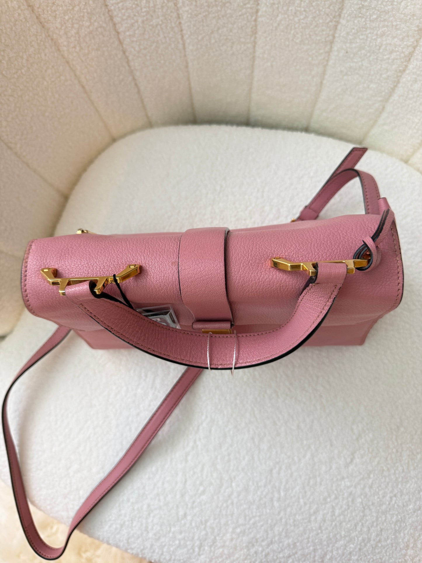 Miu Miu Madras Handbag in Pink Leather Pre-Owned