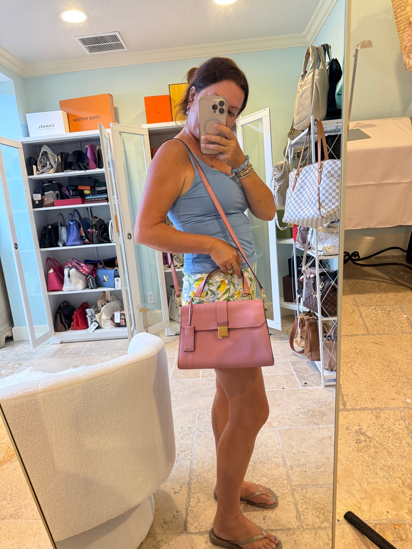 Miu Miu Madras Handbag in Pink Leather Pre-Owned