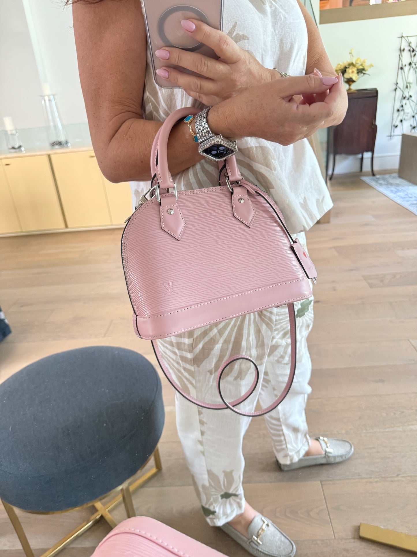 Louis Vuitton Epi Alma BB in Baby Pink