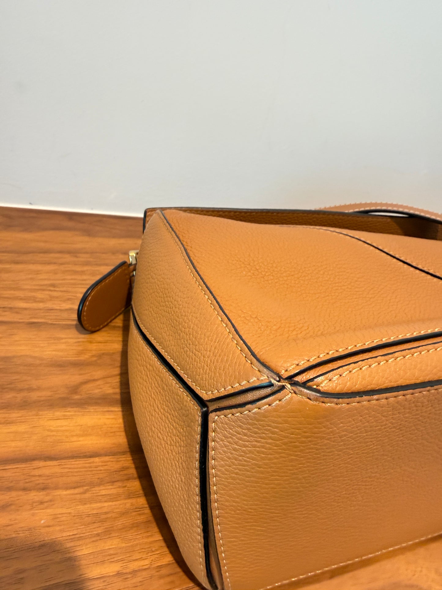 Loewe Grained Calfskin Small Puzzle Bag Camel Pre-Owned