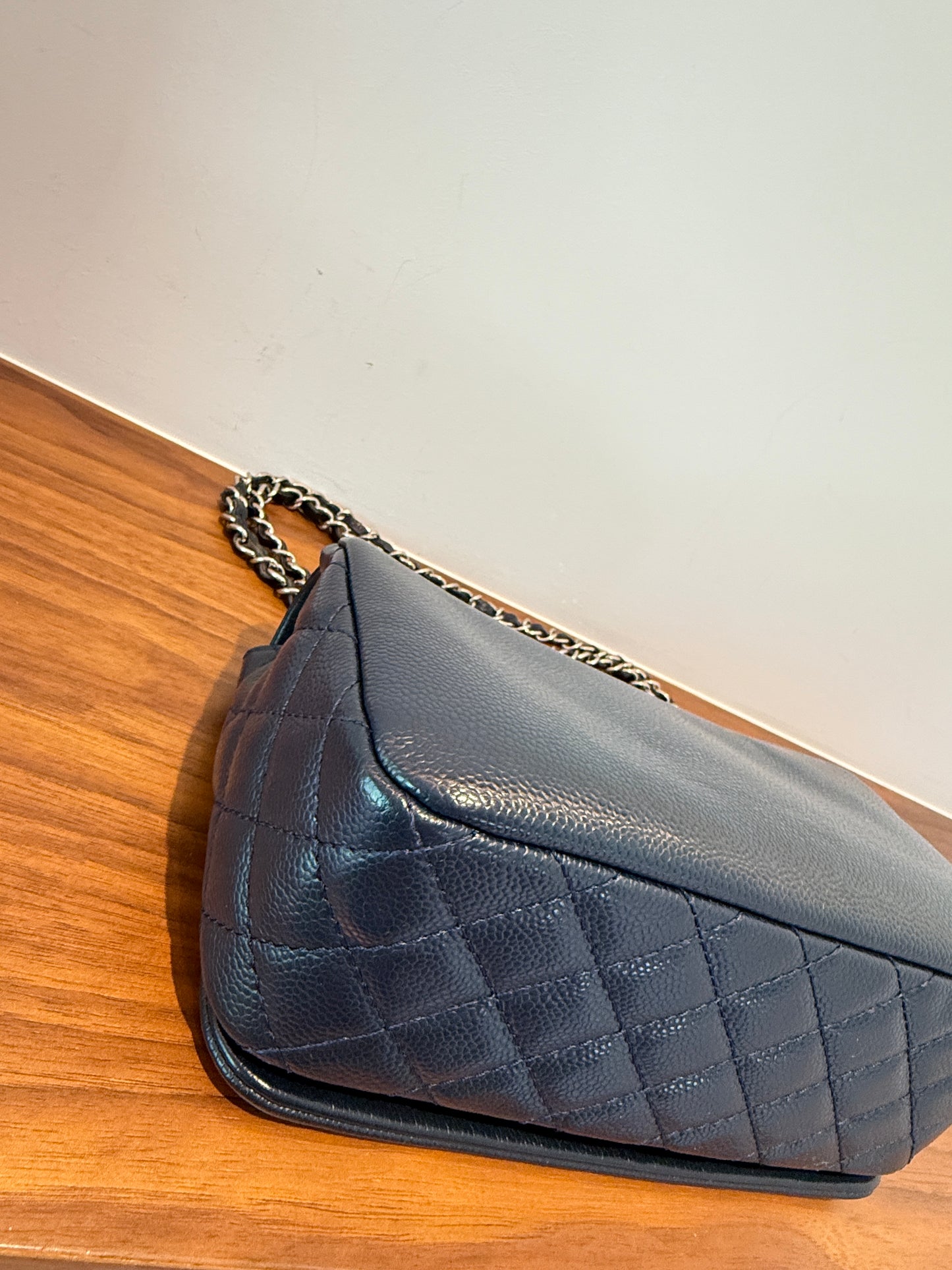 Chanel Caviar Medium Timeless CC Flap Navy Pre-Owned