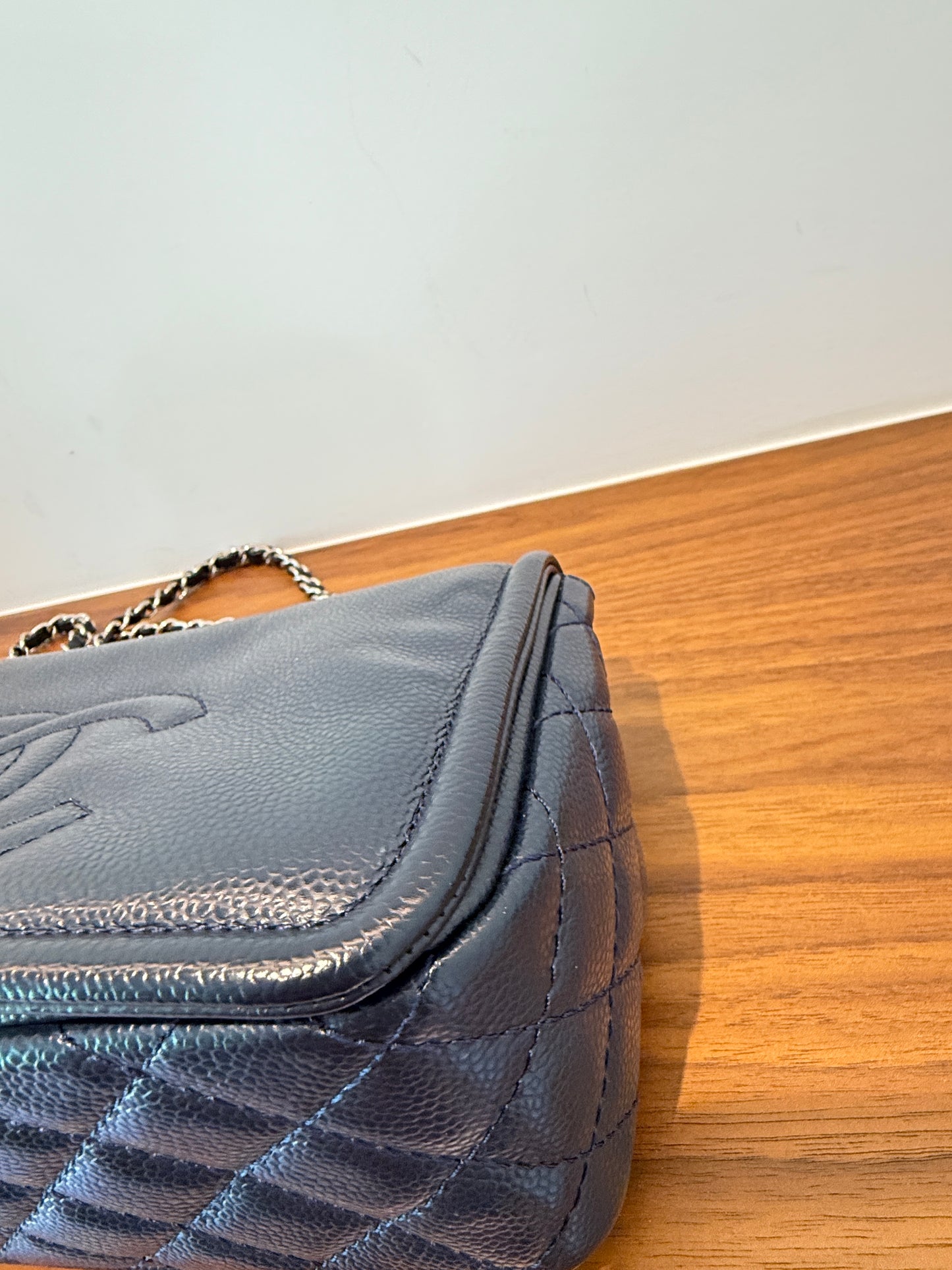 Chanel Caviar Medium Timeless CC Flap Navy Pre-Owned