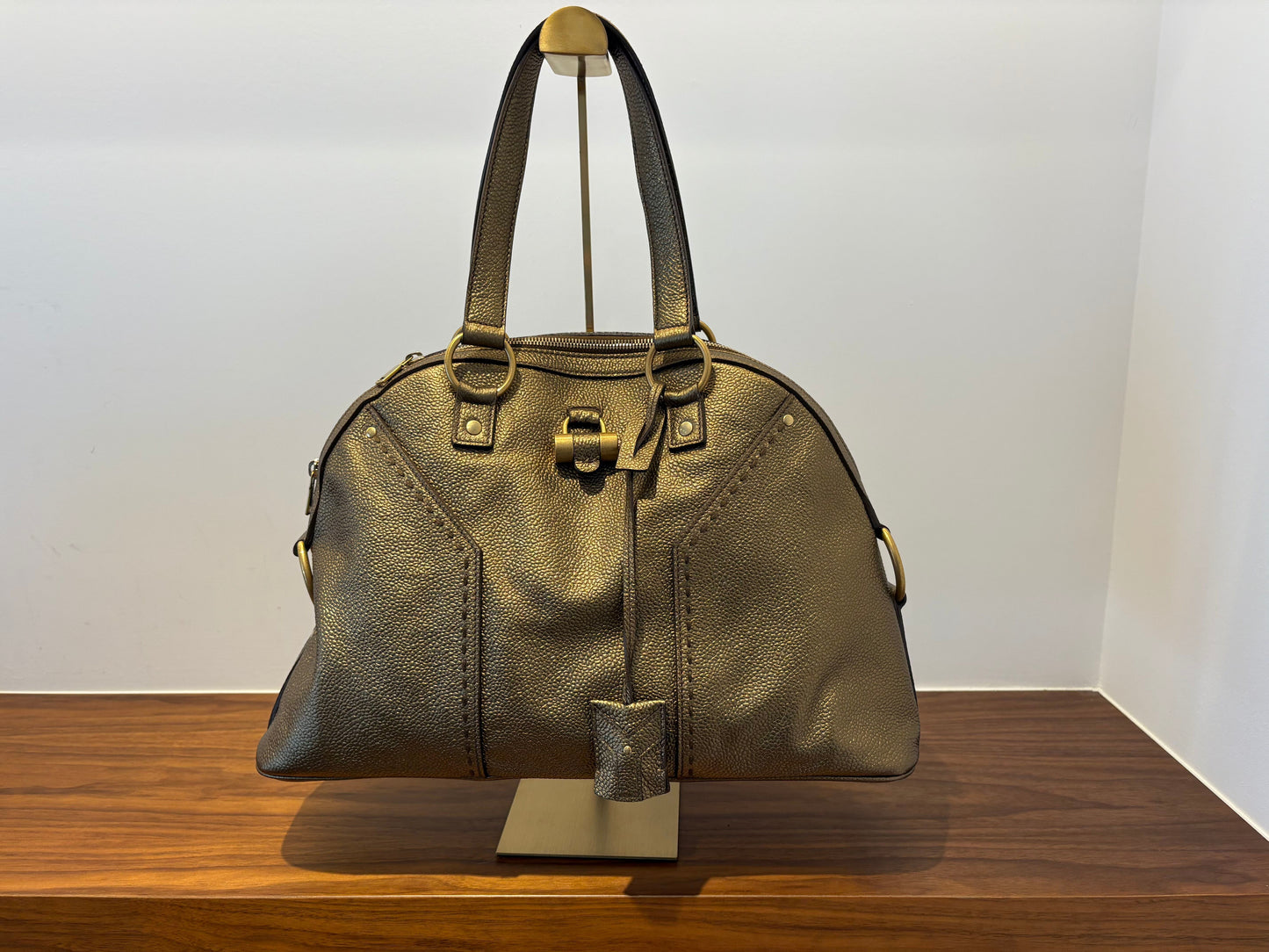Yves Saint Laurent Metallic Gold Muse Satchel