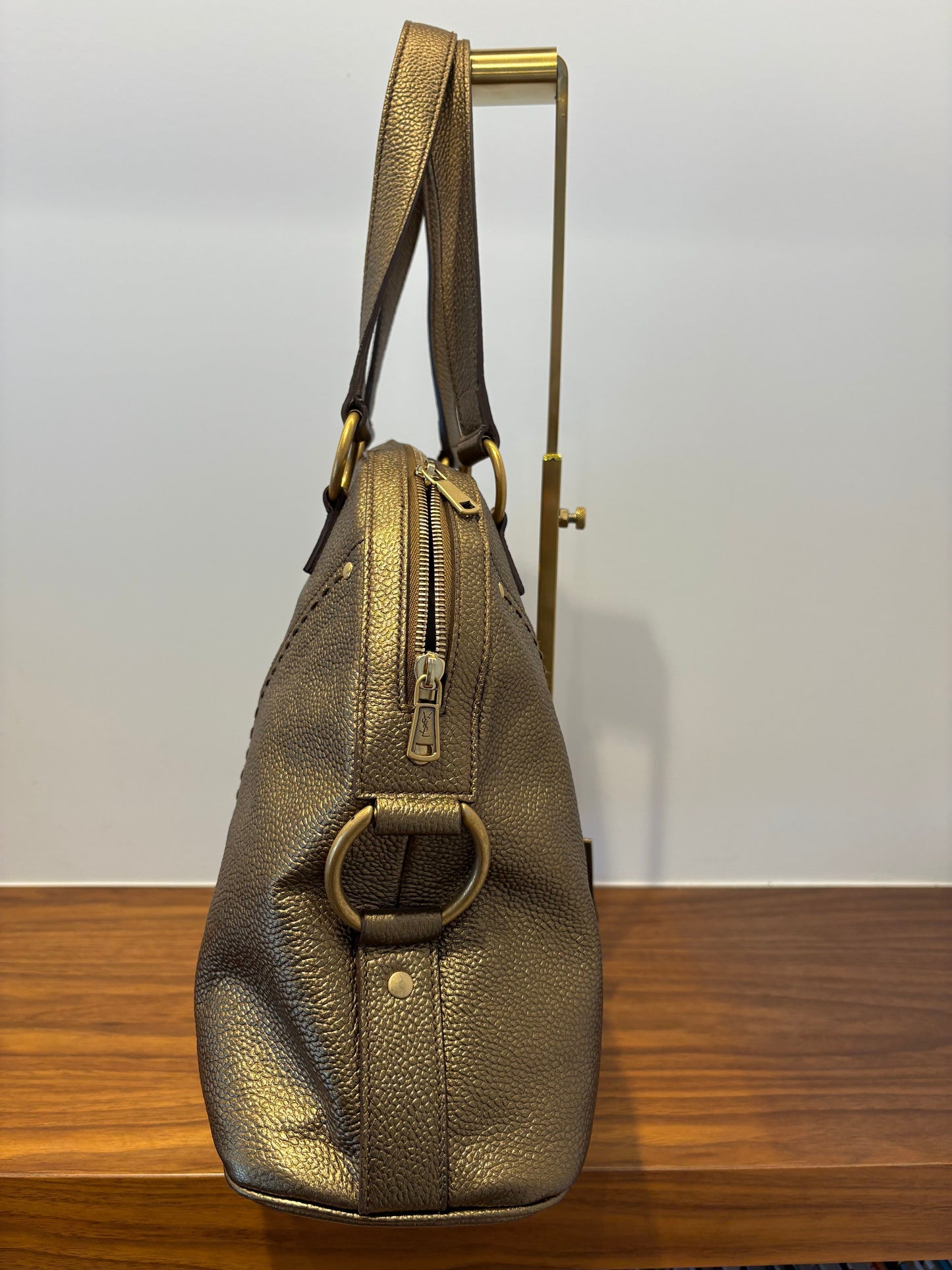 Yves Saint Laurent Metallic Gold Muse Satchel