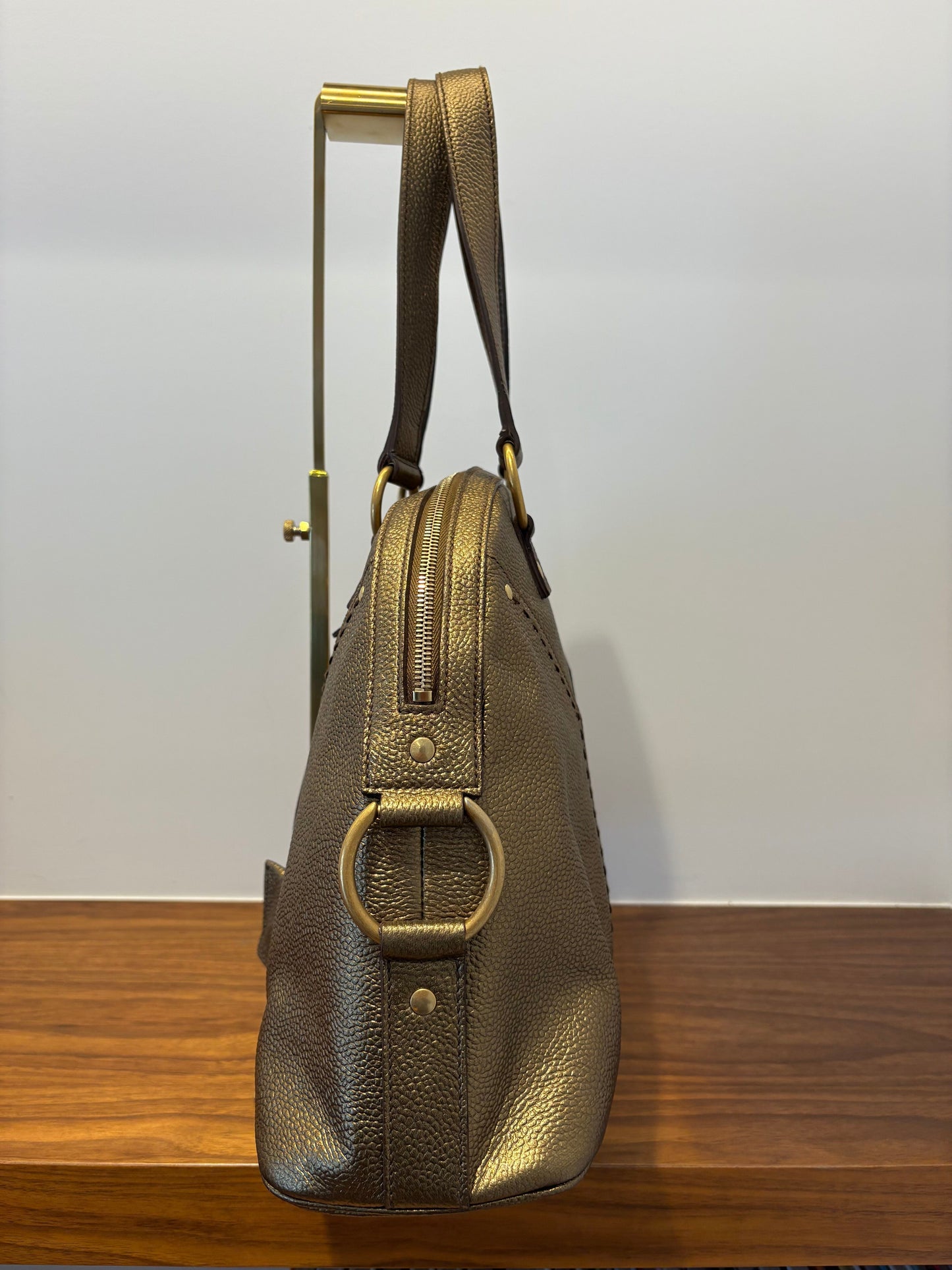 Yves Saint Laurent Metallic Gold Muse Satchel