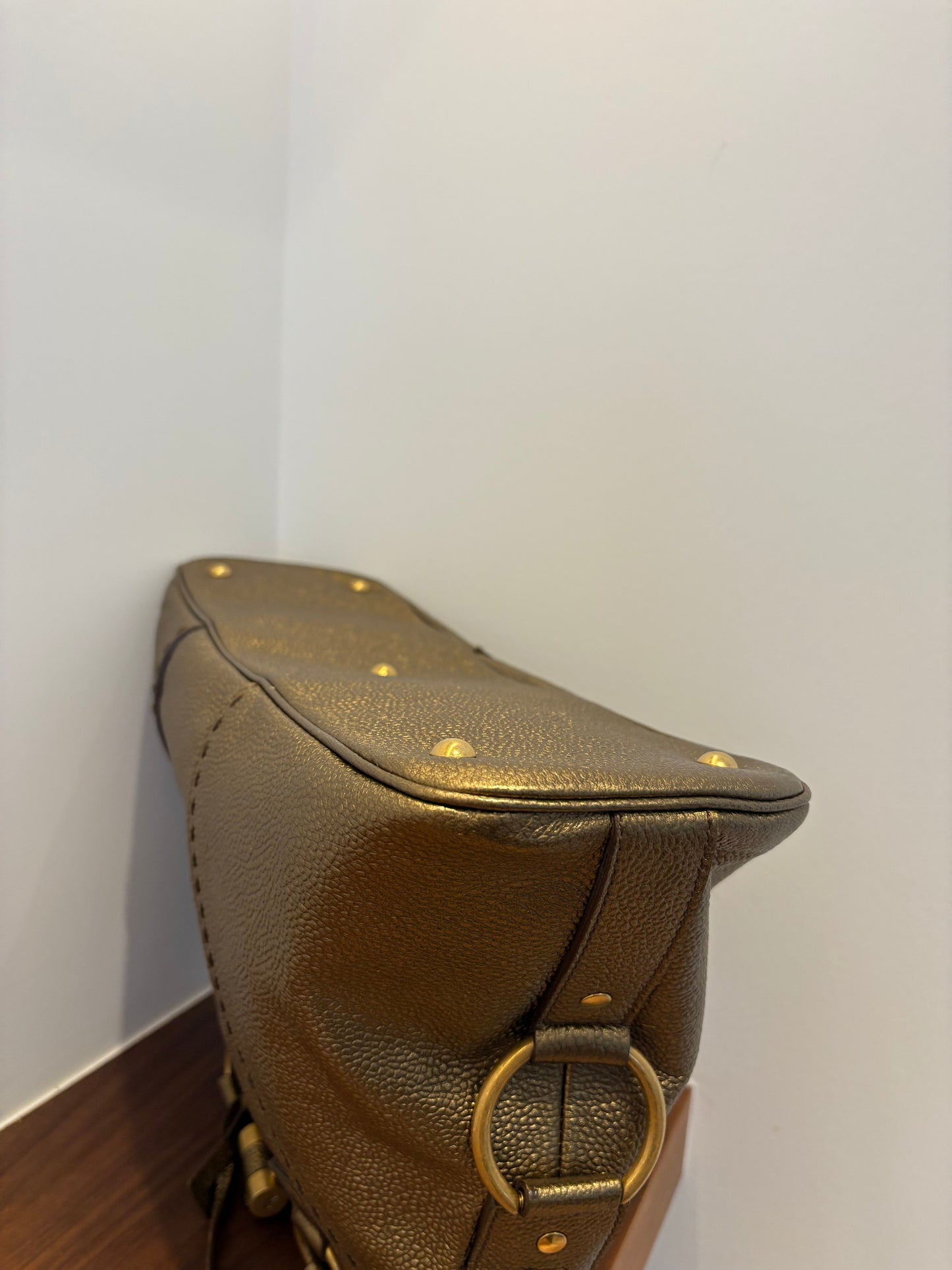 Yves Saint Laurent Metallic Gold Muse Satchel