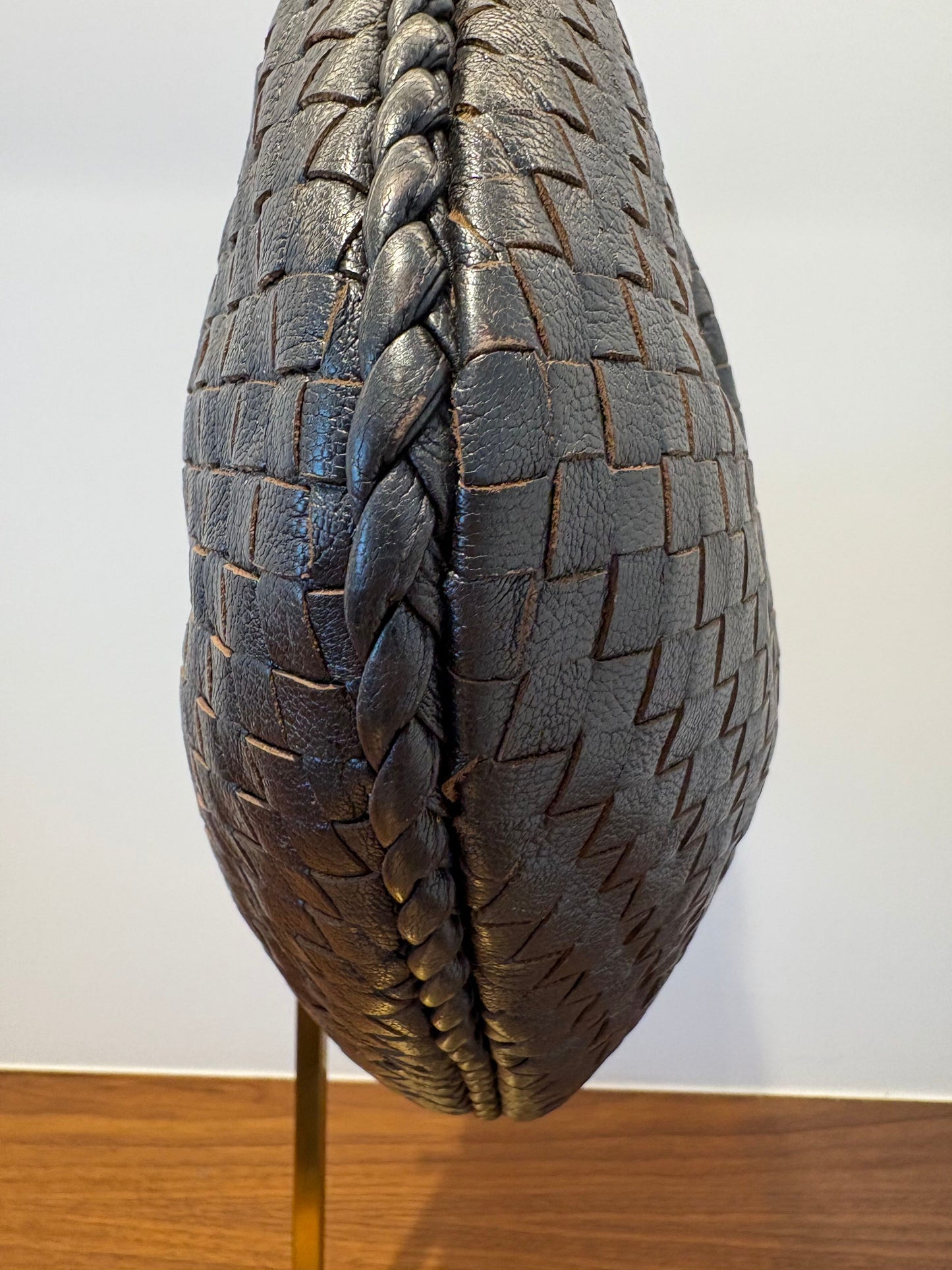 BOTTEGA VENETA Nappa Intrecciato Veneta Hobo Bag in Charcoal