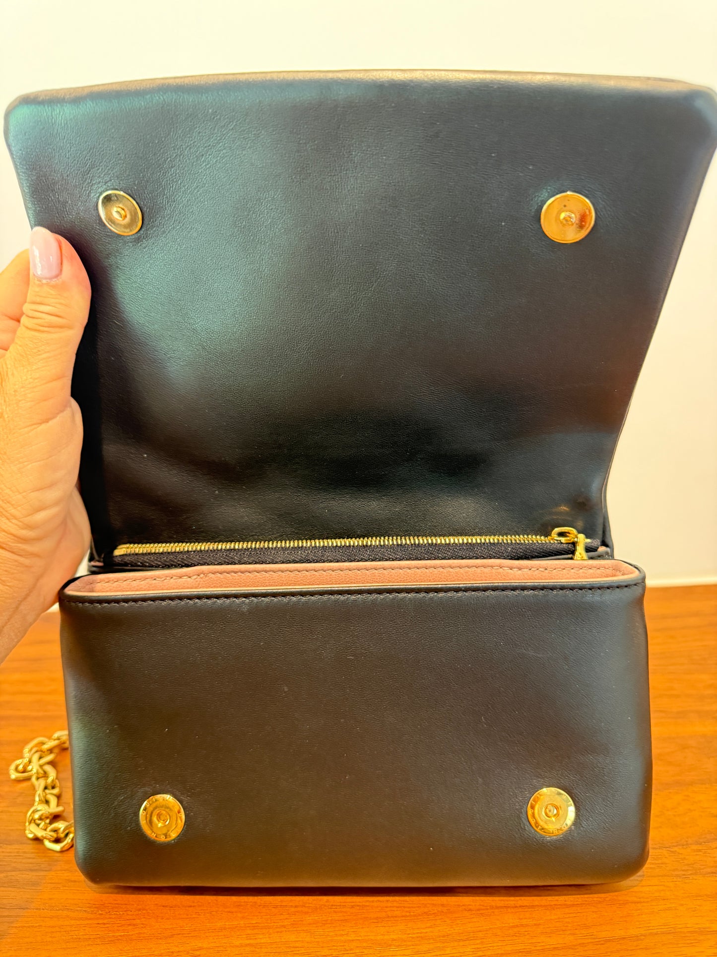 Louis Vuitton Lambskin Embossed Monogram Pochette Coussin Black Pre-Owned Full Set