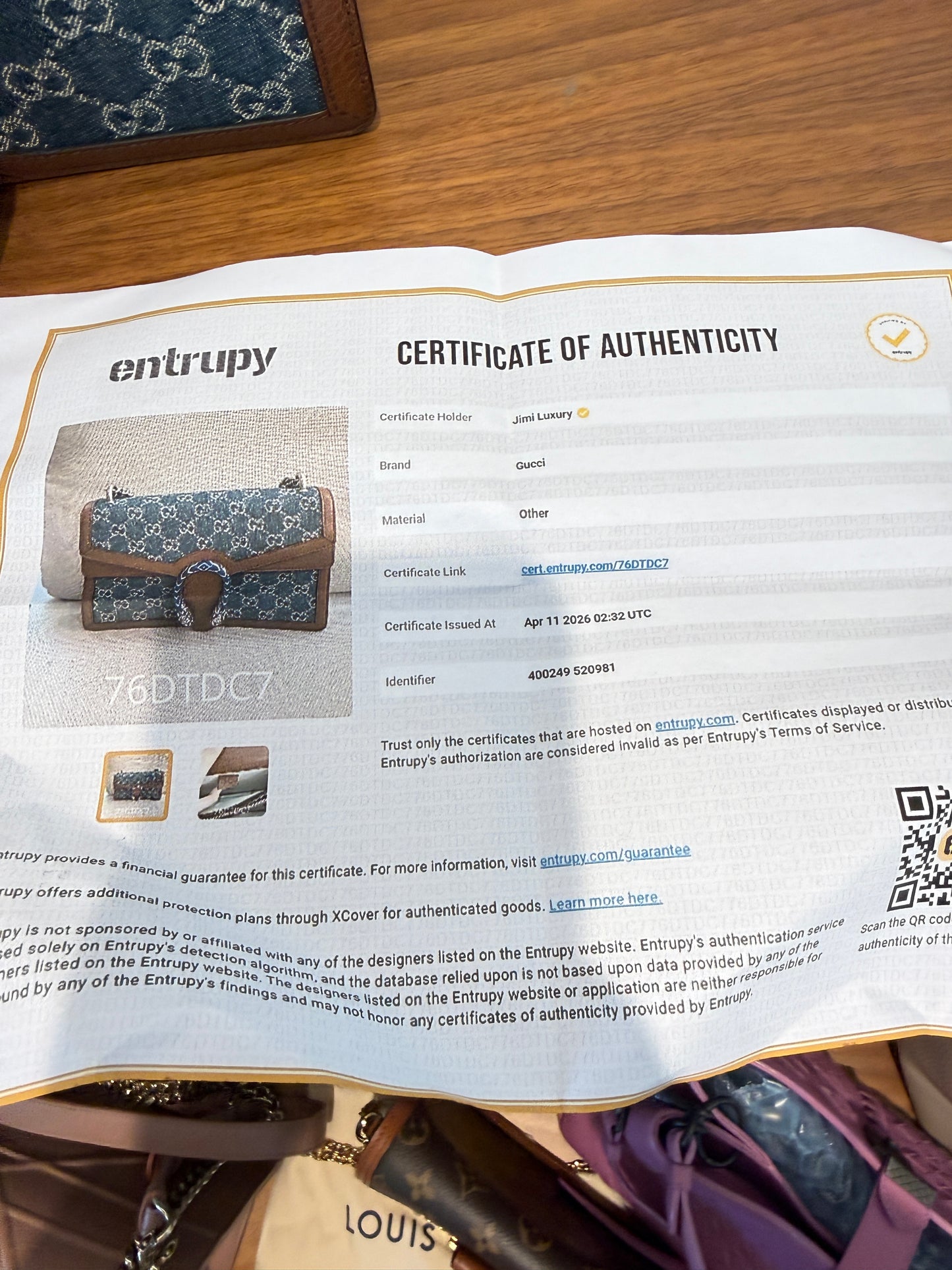 Gucci New Denim GG Monogram Dollar Calfskin Enamel Dionysus Shoulder Bag Blue Tea Cuir Epilog Electric Blue