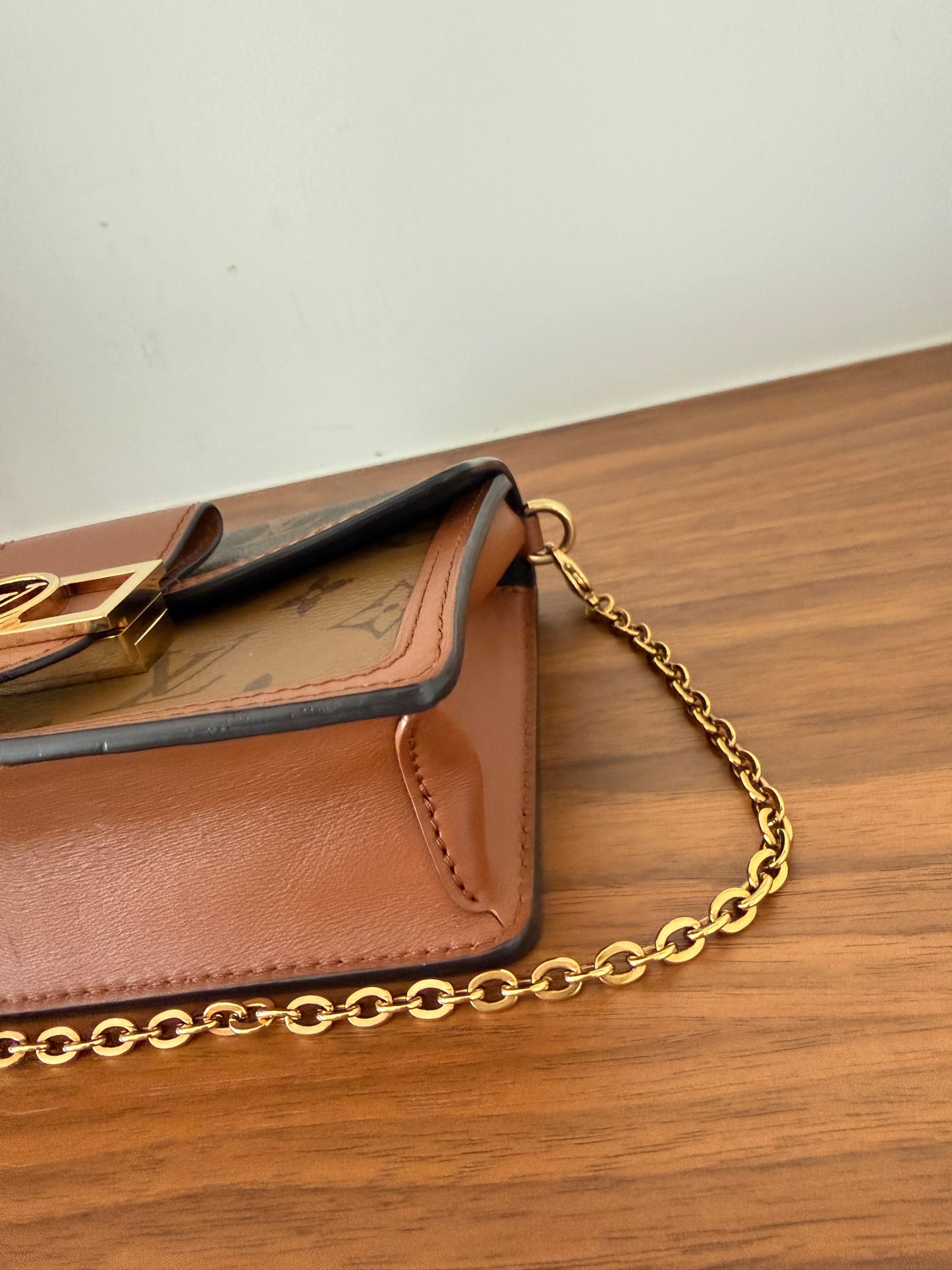 Louis Vuitton Dauphine Reverse Monogram Chain Wallet Pre-Owned