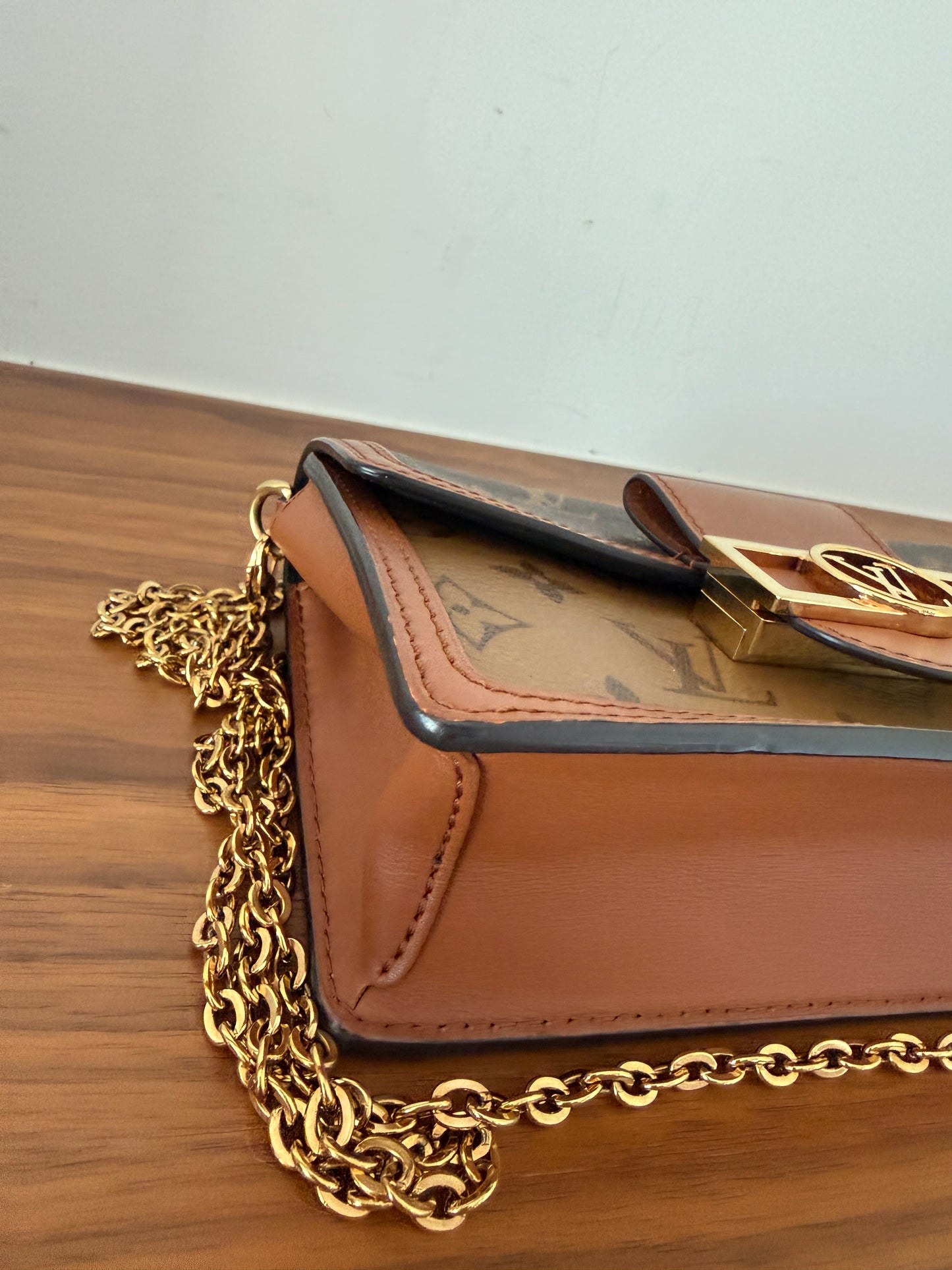 Louis Vuitton Dauphine Reverse Monogram Chain Wallet Pre-Owned