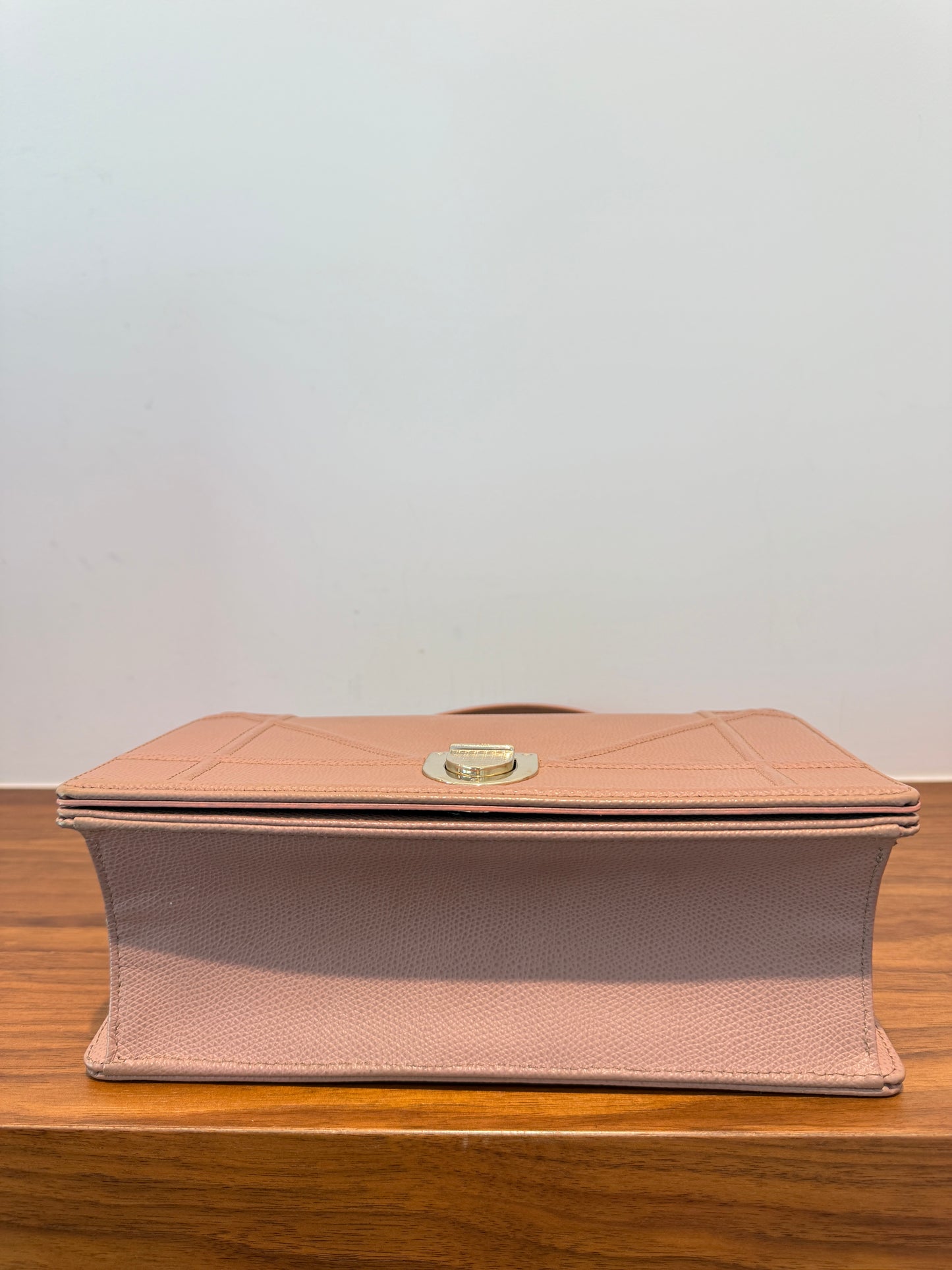 Christian Dior Grained Calfskin Medium Diorama Flap Bag Beige