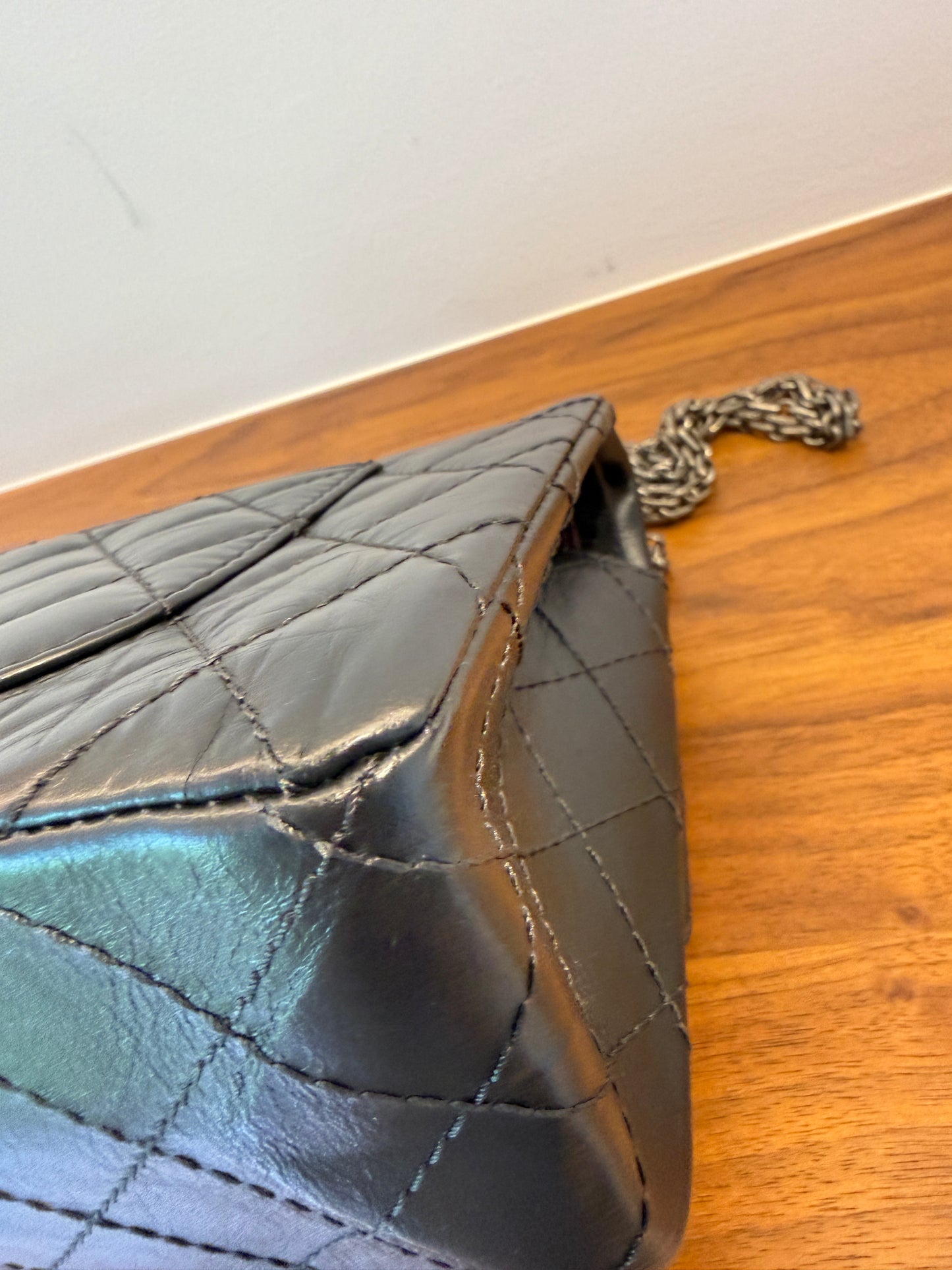 Chanel Aged Calfskin Quilted 2.55 Reissue 225 Classic Double Flap Black