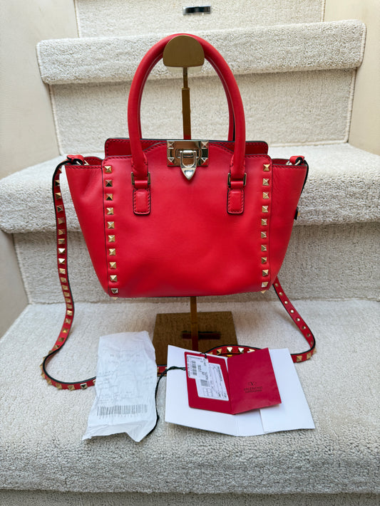 Valentino Small Rigid Rockstud Tote