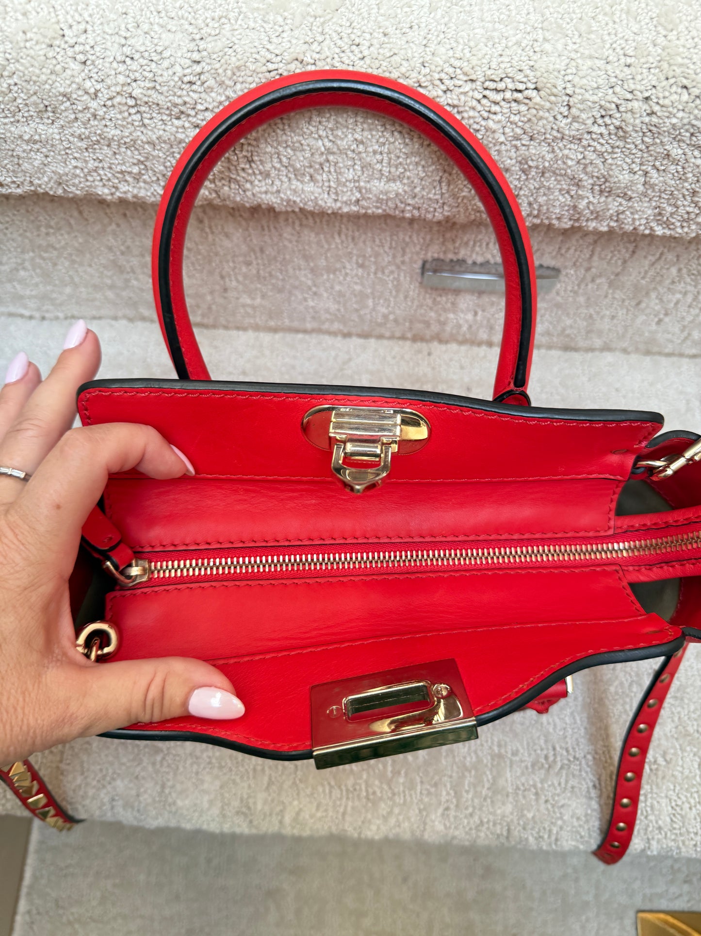 Valentino Small Rigid Rockstud Tote