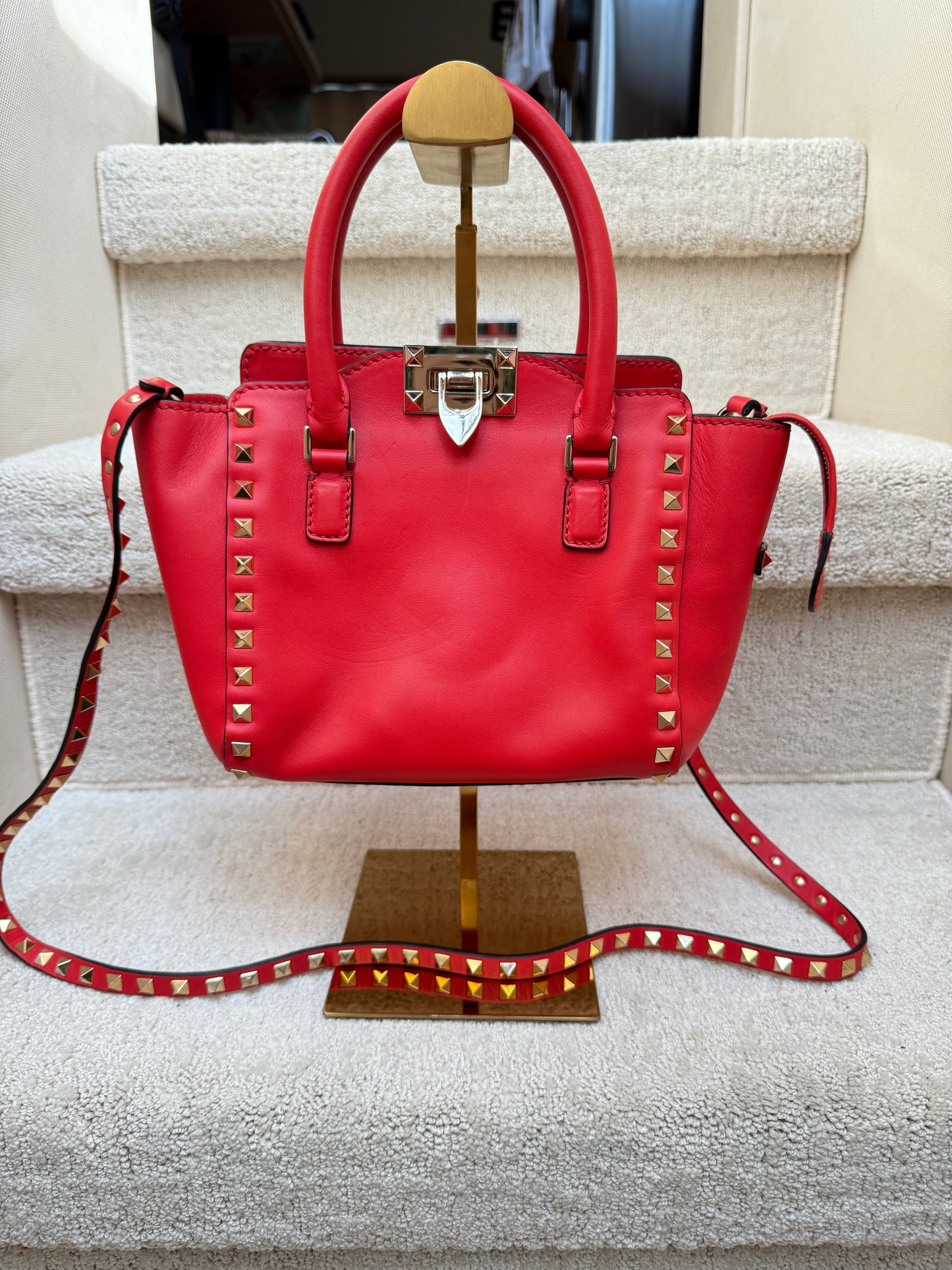 Valentino Small Rigid Rockstud Tote