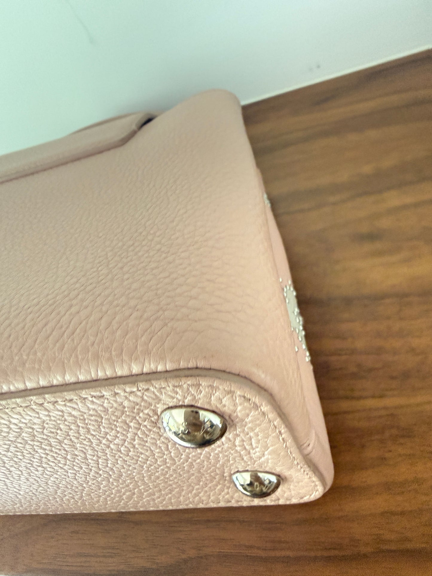 Louis Vuitton Taurillon Capucines BB Blush Limited Edition with Flower Studs