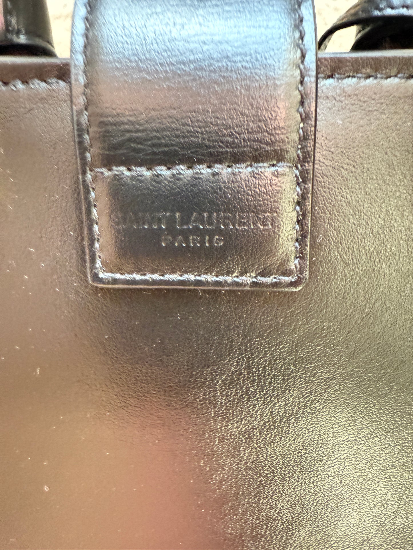 YSL Calfskin Monogram Baby Cabas Black