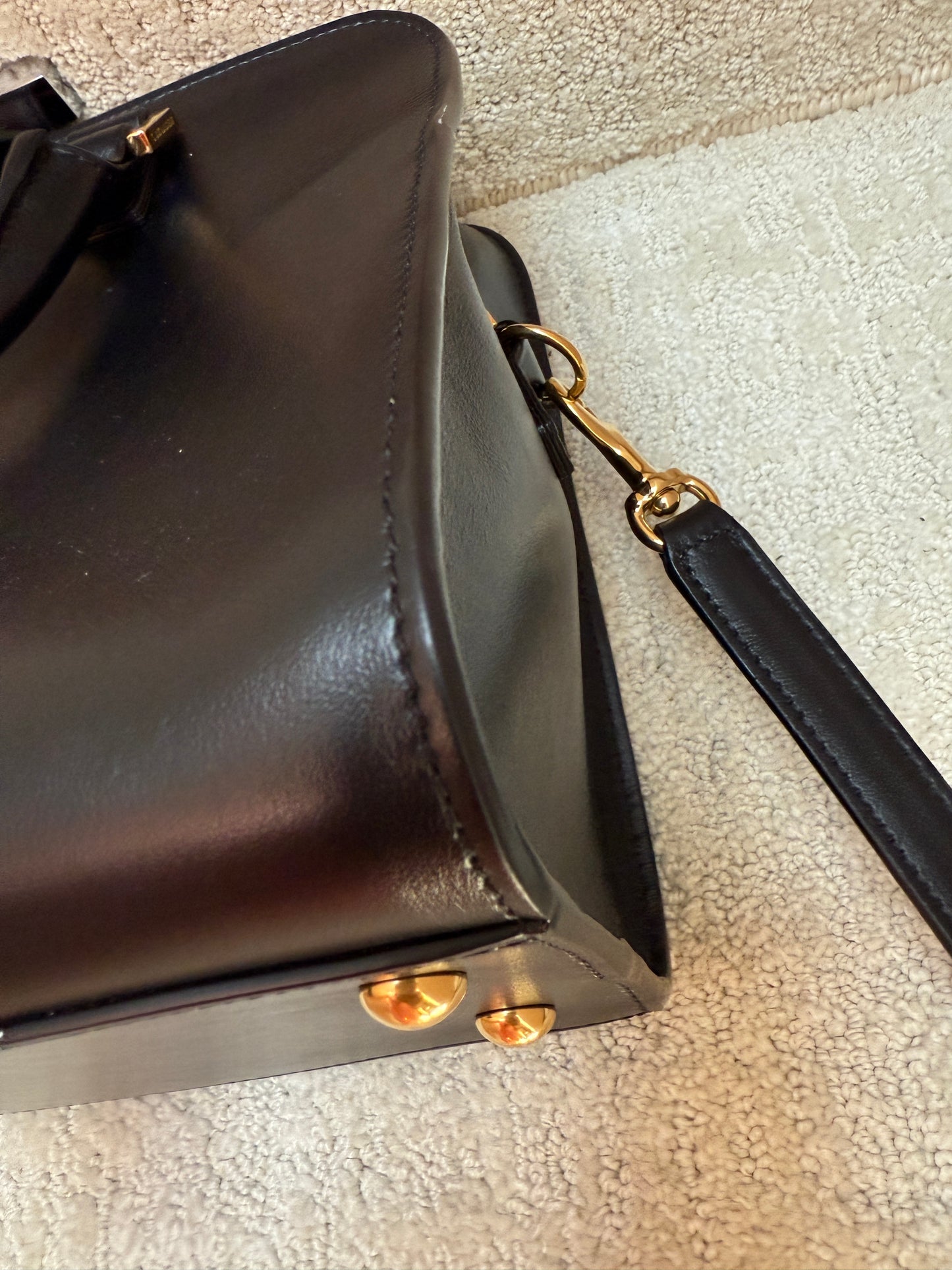 YSL Calfskin Monogram Baby Cabas Black