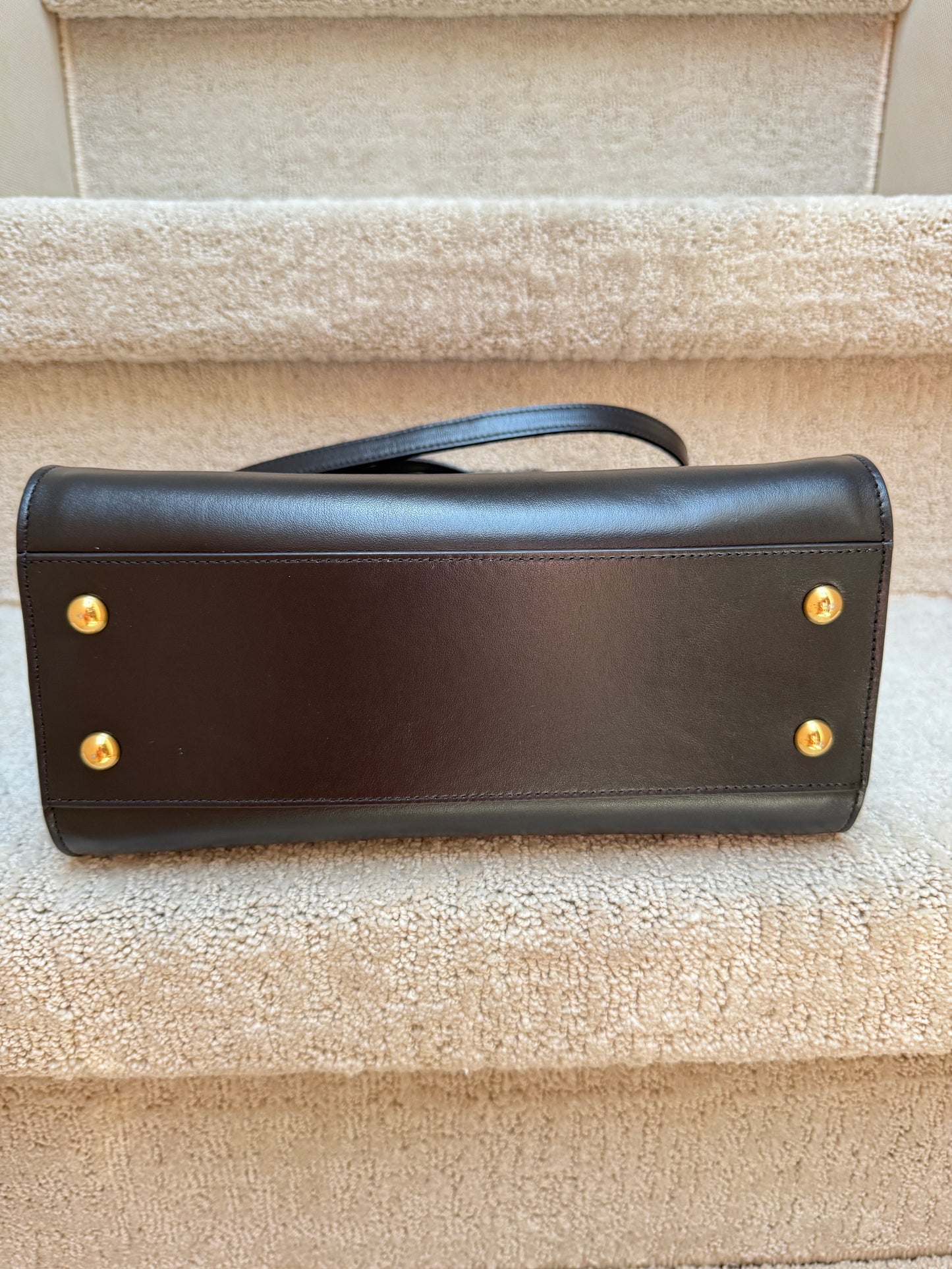 YSL Calfskin Monogram Baby Cabas Black