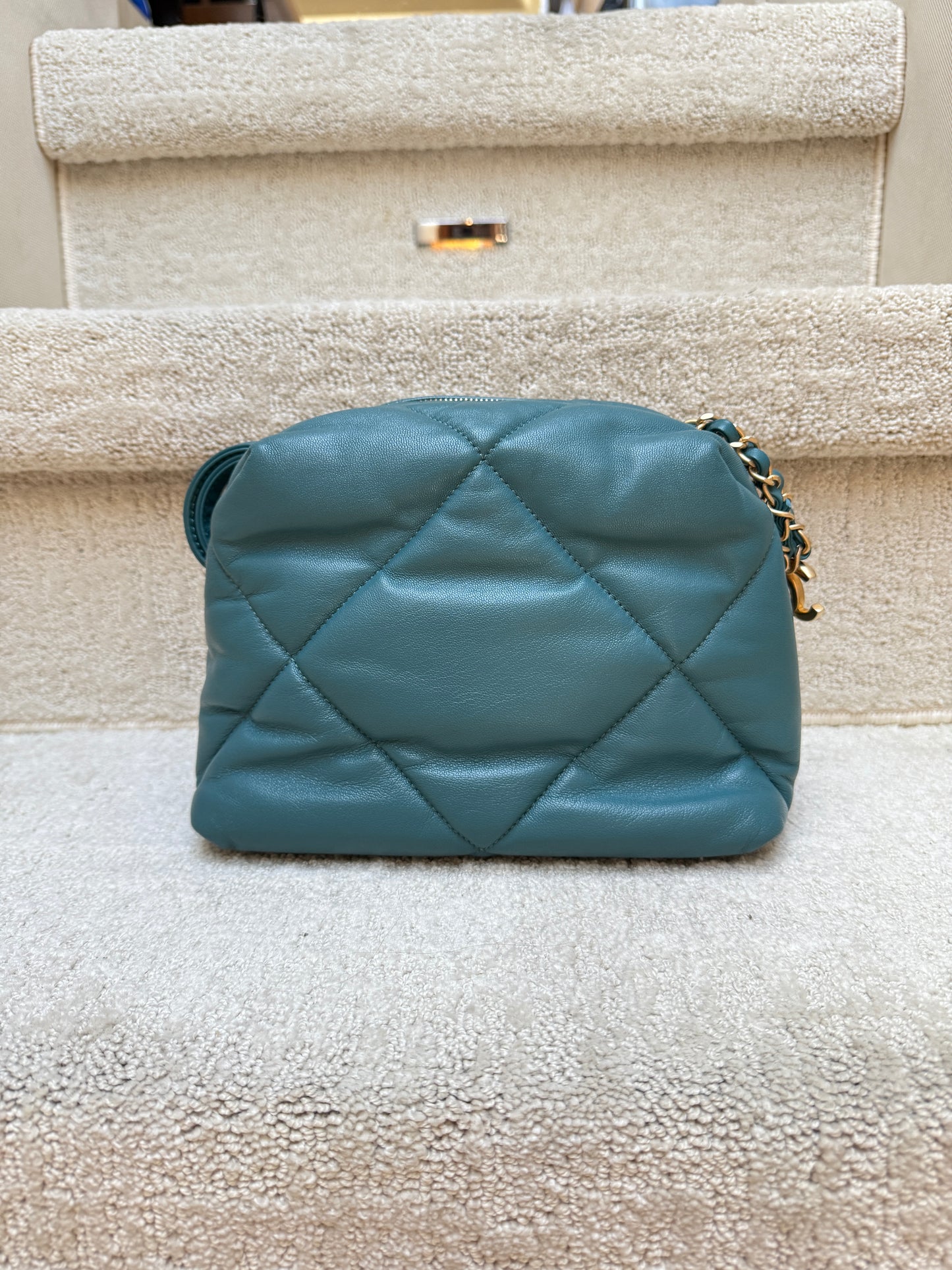 CHANEL Paris-New York Turquoise Bowling Crossbody Bag