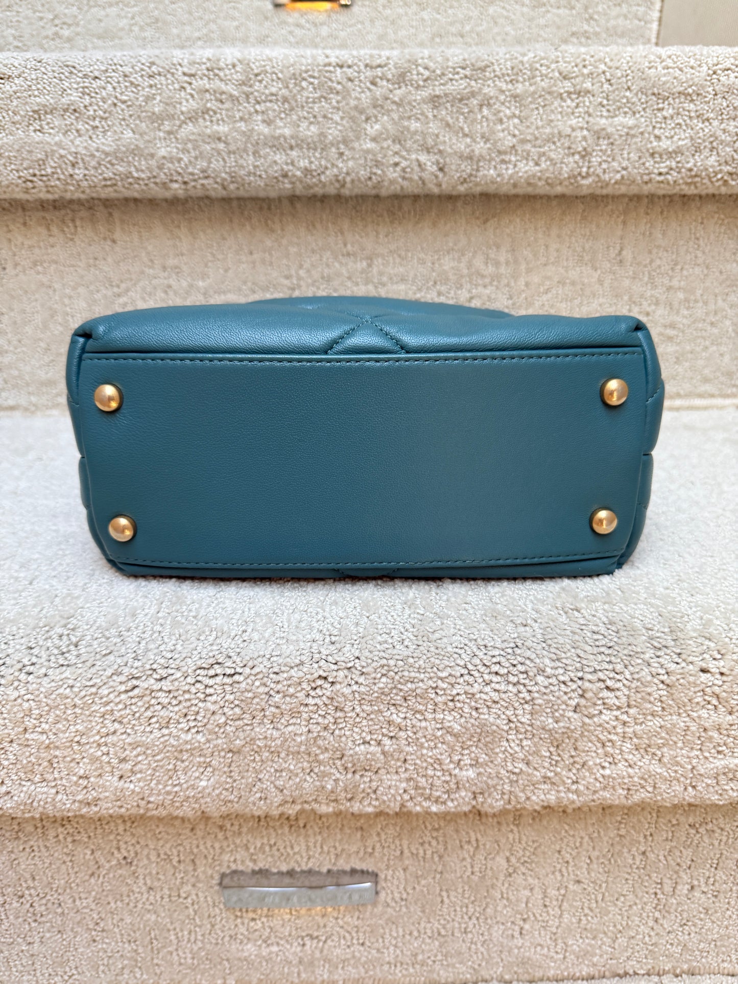 CHANEL Paris-New York Turquoise Bowling Crossbody Bag