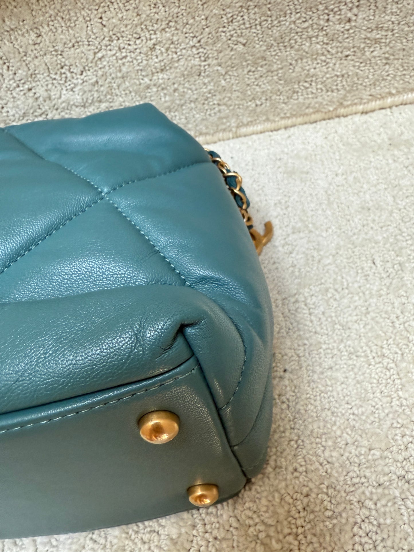 CHANEL Paris-New York Turquoise Bowling Crossbody Bag