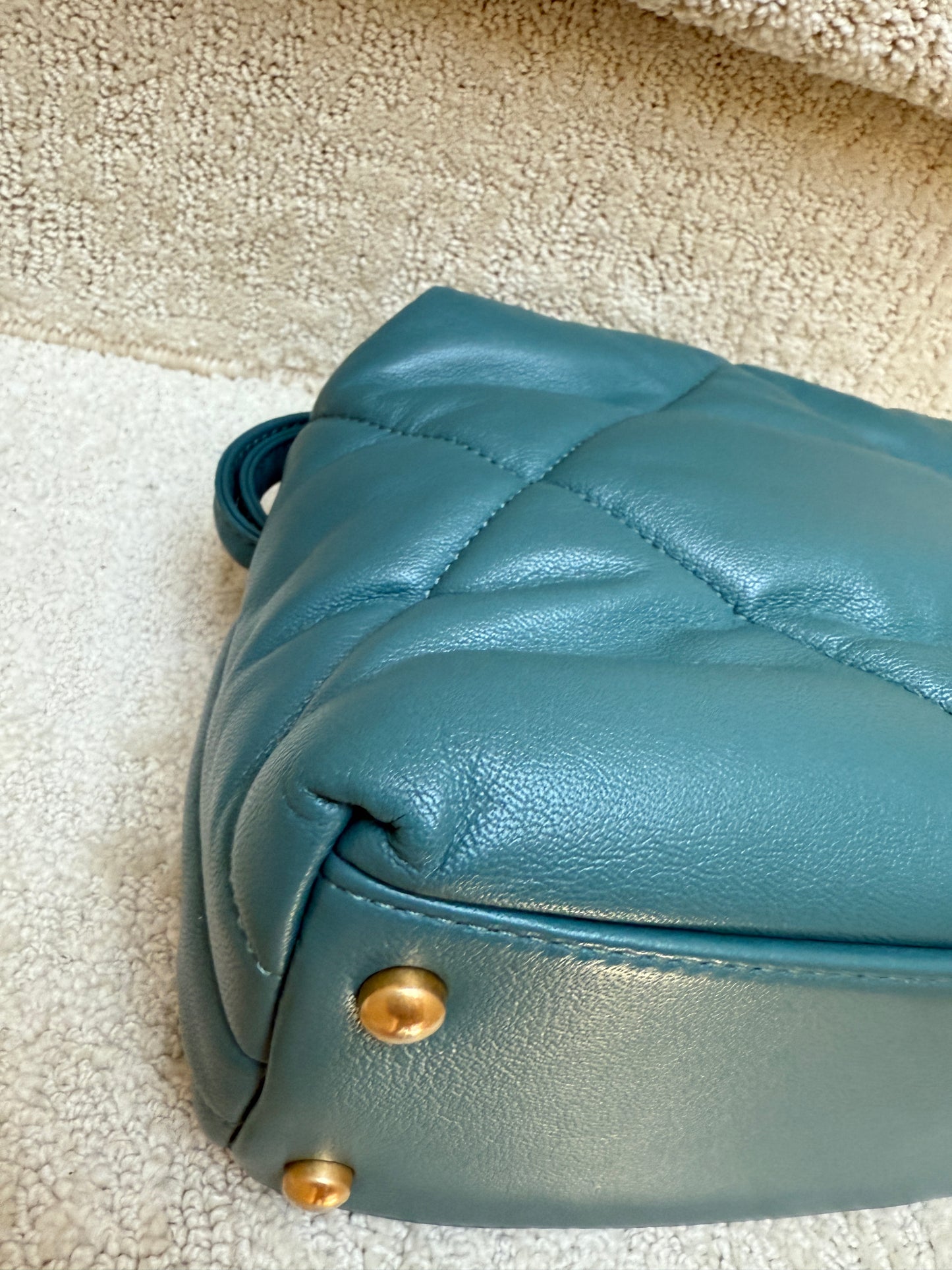 CHANEL Paris-New York Turquoise Bowling Crossbody Bag