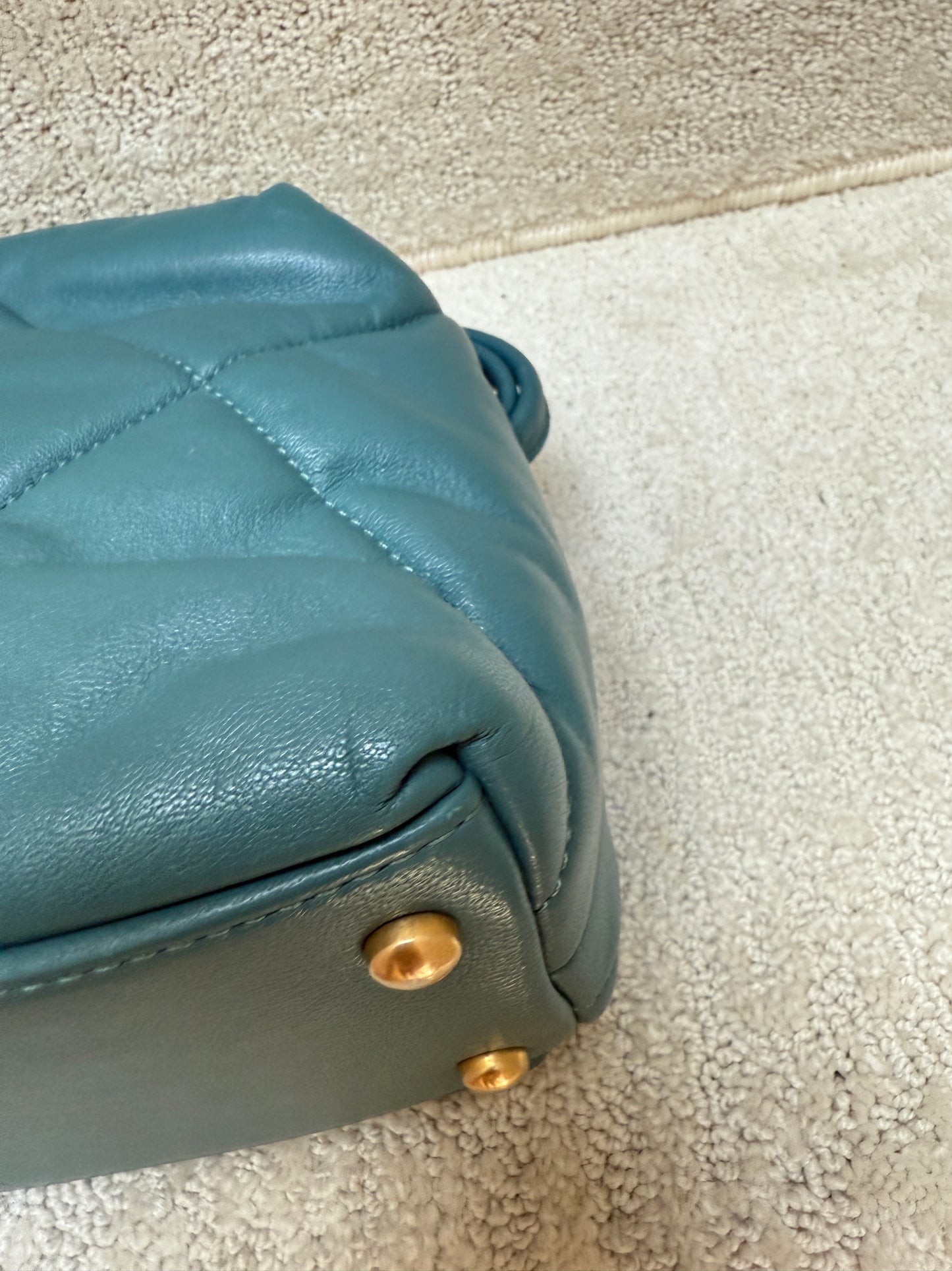 CHANEL Paris-New York Turquoise Bowling Crossbody Bag