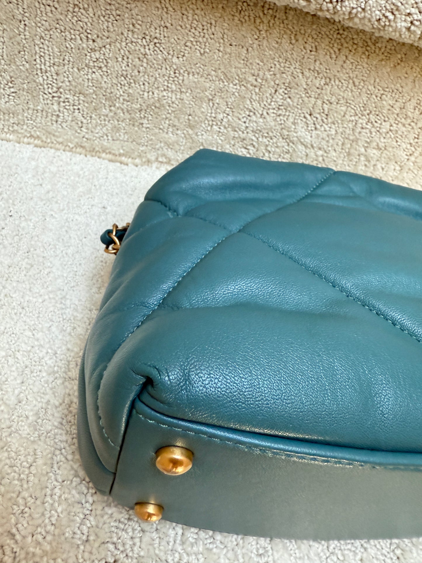 CHANEL Paris-New York Turquoise Bowling Crossbody Bag