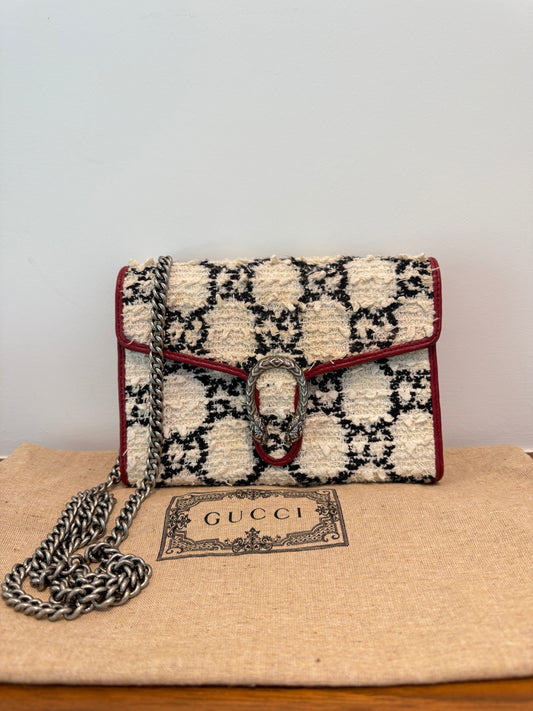 Gucci Tweed Dionysus Wallet on Chain