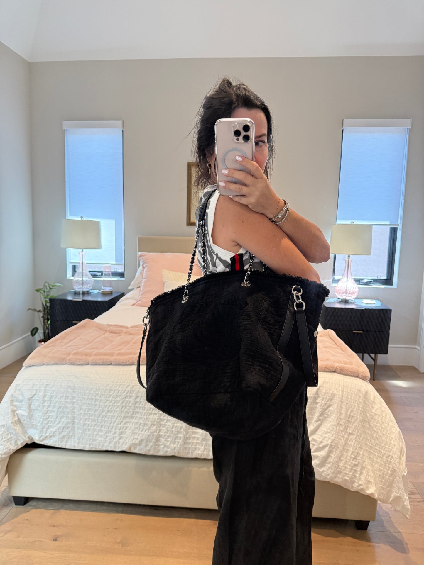 Chanel Deauville Double Face Canvas Tote in Black Canvas