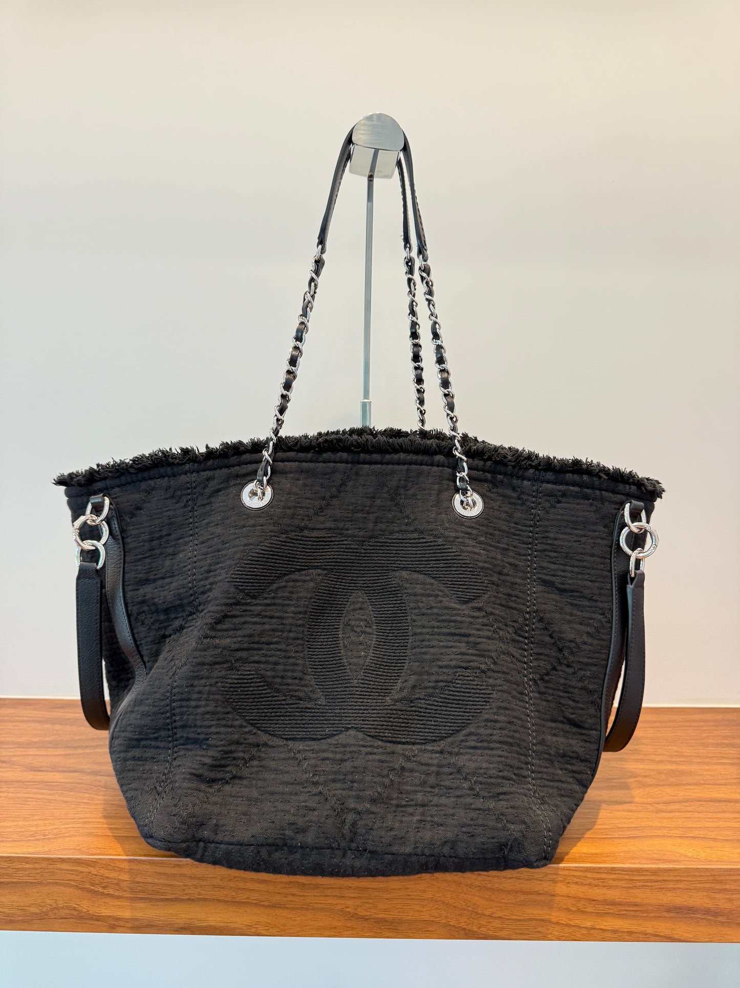 Chanel Deauville Double Face Canvas Tote in Black Canvas