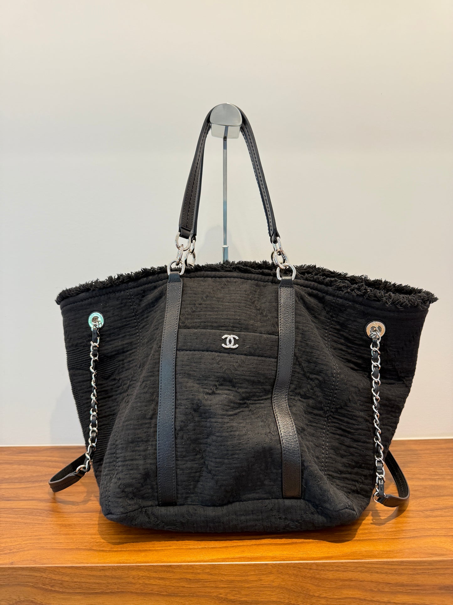 Chanel Deauville Double Face Canvas Tote in Black Canvas