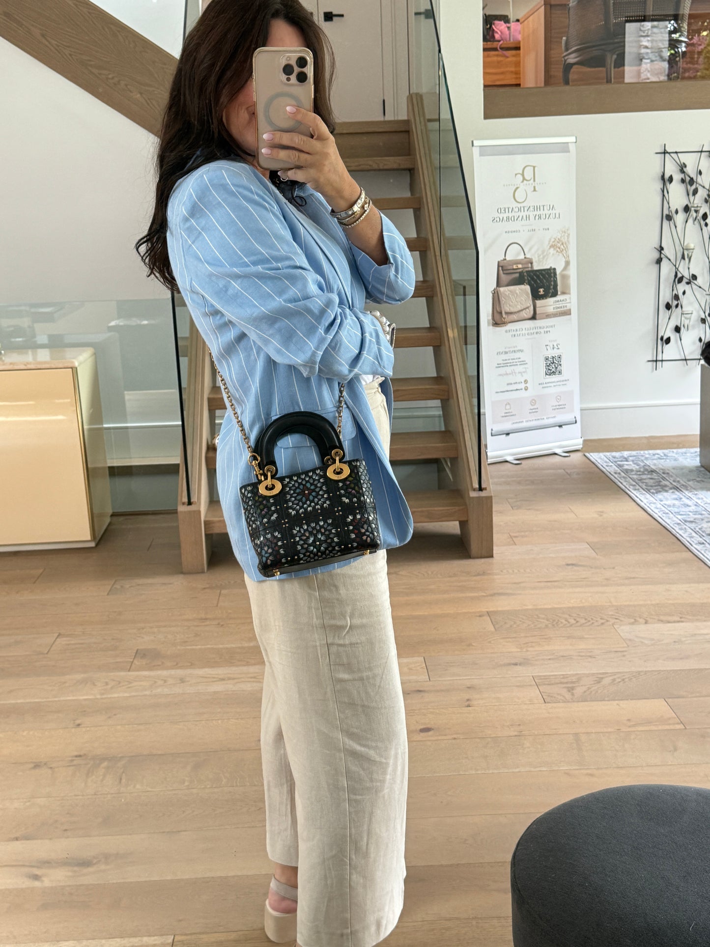 Dior Lady Dior Mini Leather Handbag Pre-Owned