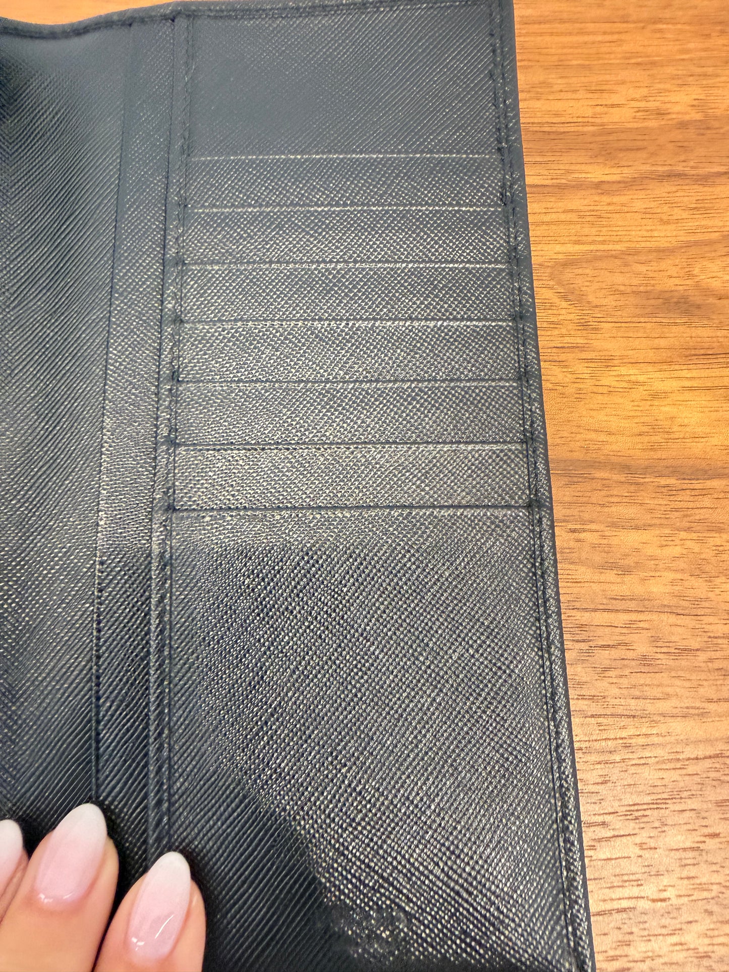 Prada Nero Saffiano Long Bifold Wallet in Black Pre-Owned