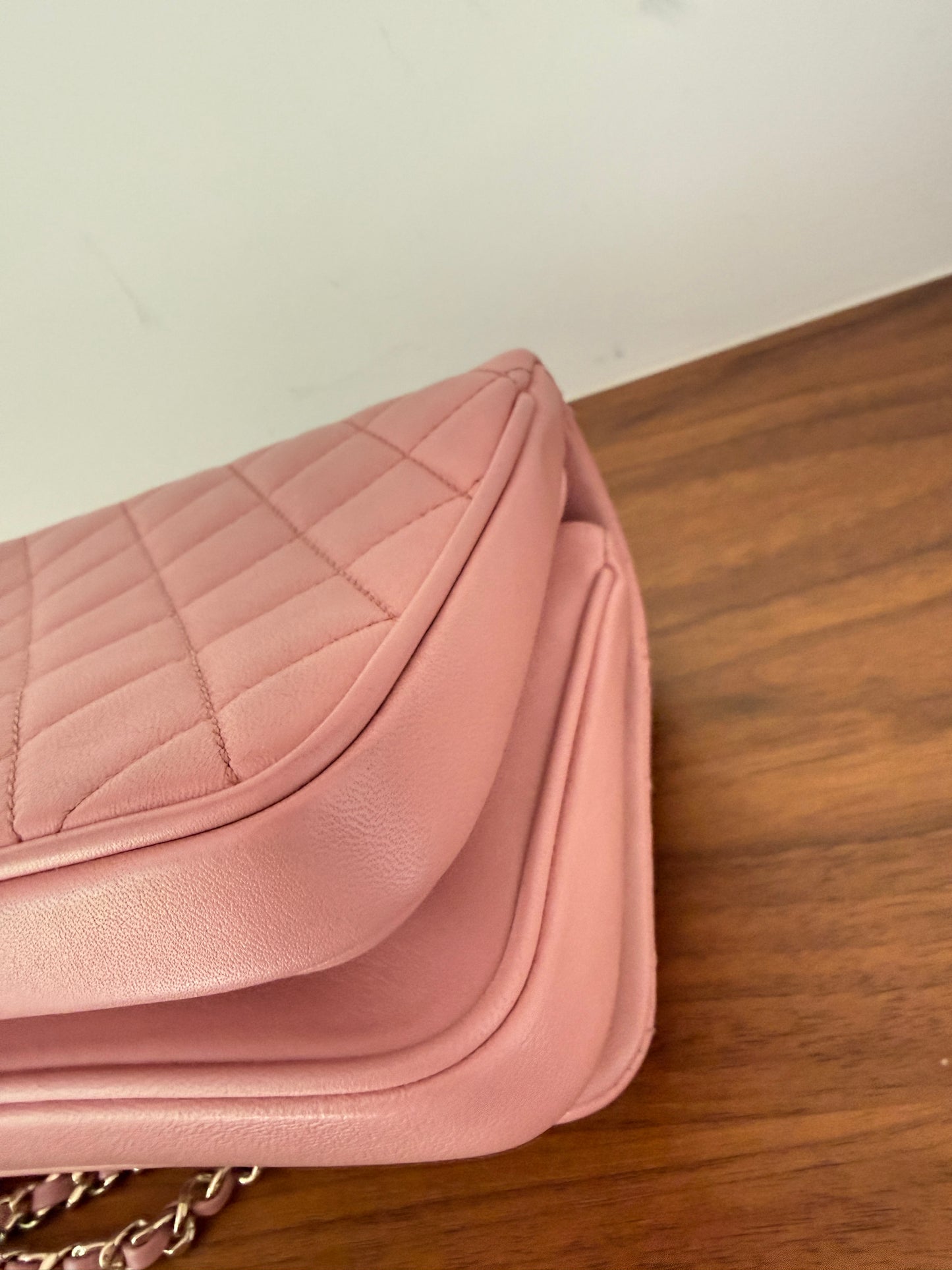 Chanel Small Square Top Handle Quilted Lambskin in Pink Pre-Owned