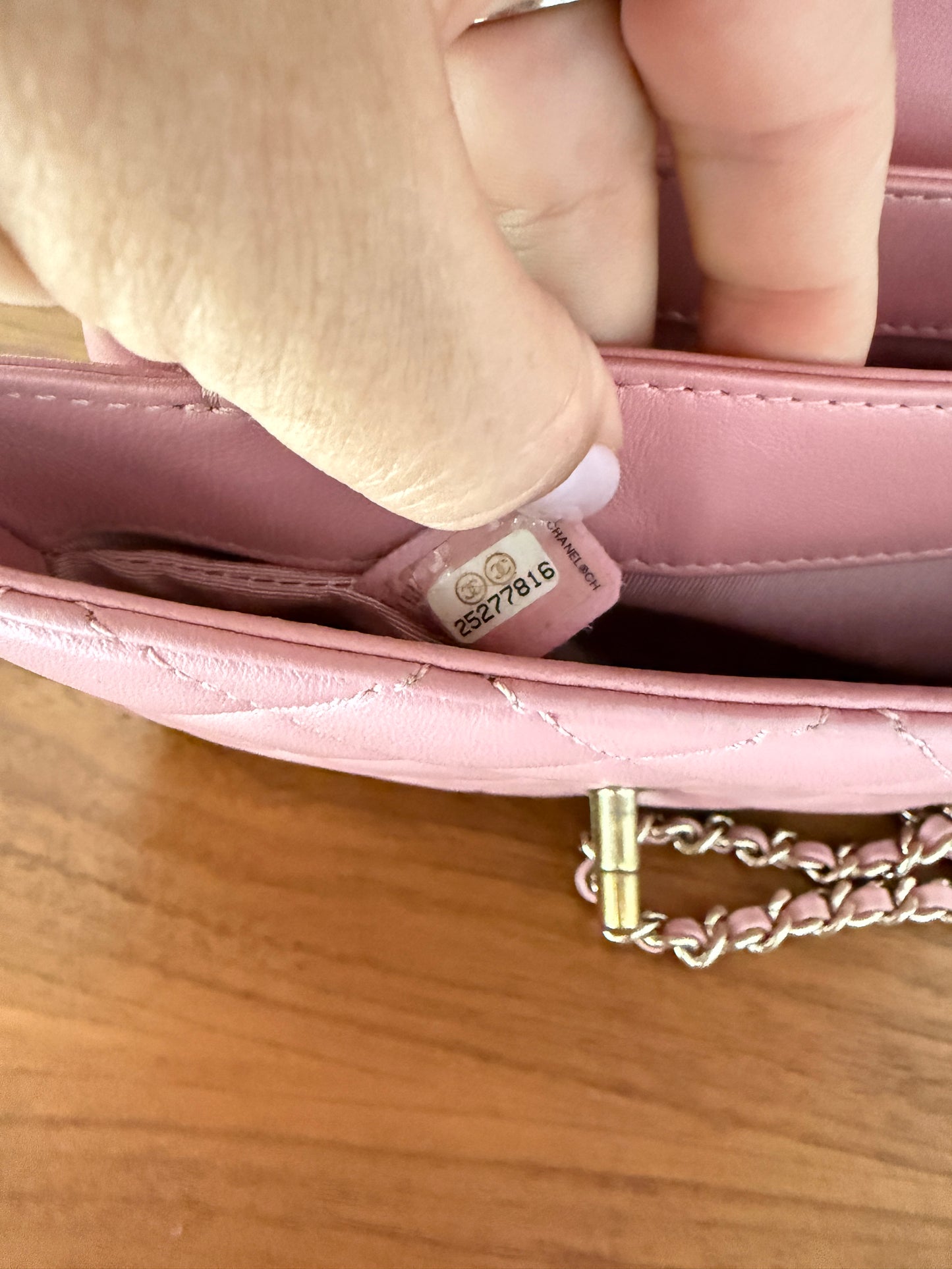 Chanel Small Square Top Handle Quilted Lambskin in Pink Pre-Owned