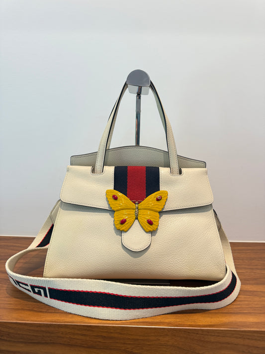 GUCCI Medium Calfskin Butterfly Tote Top Handle