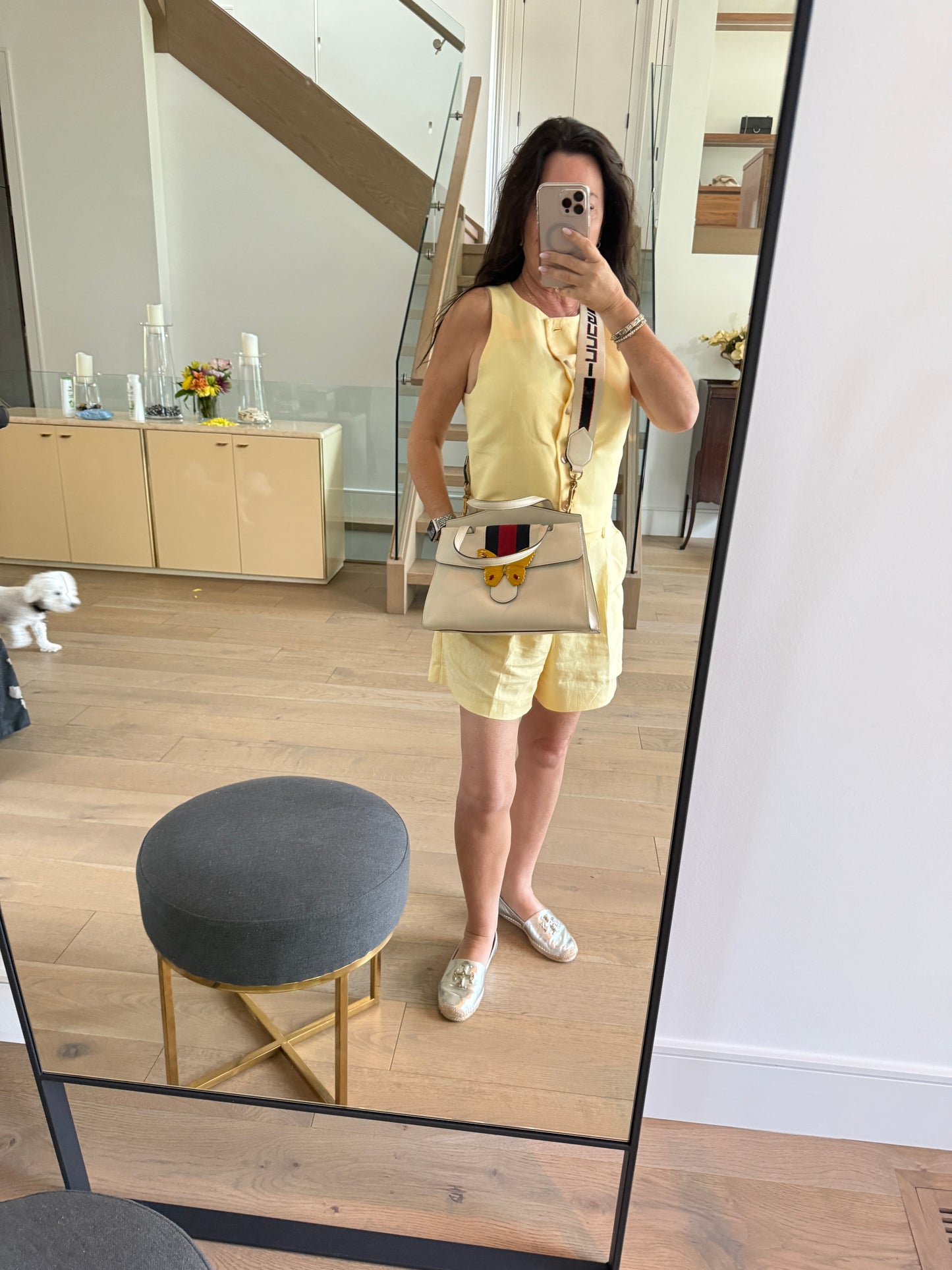 GUCCI Medium Calfskin Butterfly Tote Top Handle