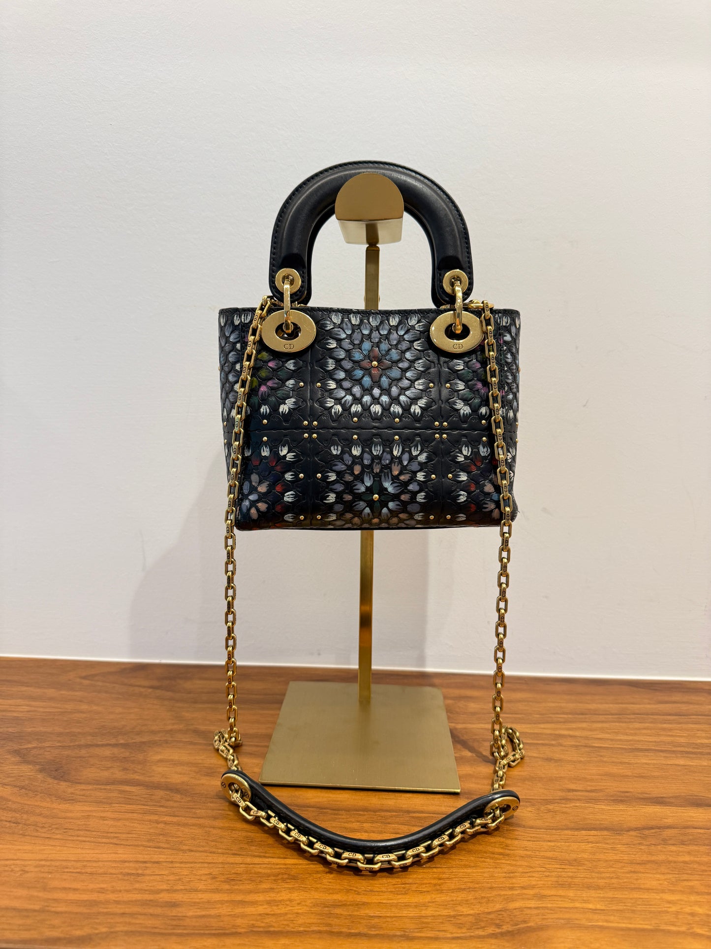 Dior Lady Dior Mini Leather Handbag Pre-Owned