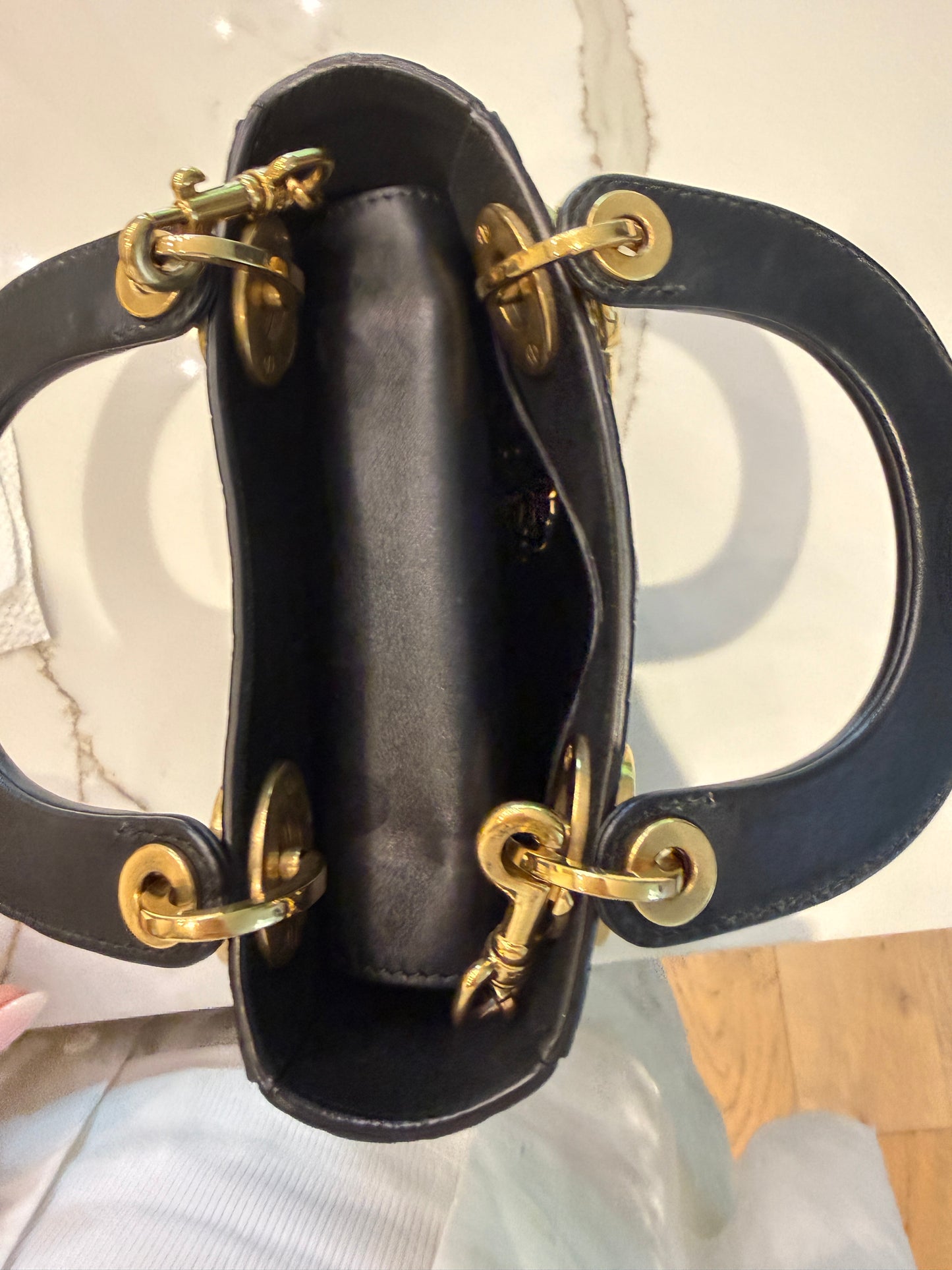 Dior Lady Dior Mini Leather Handbag Pre-Owned