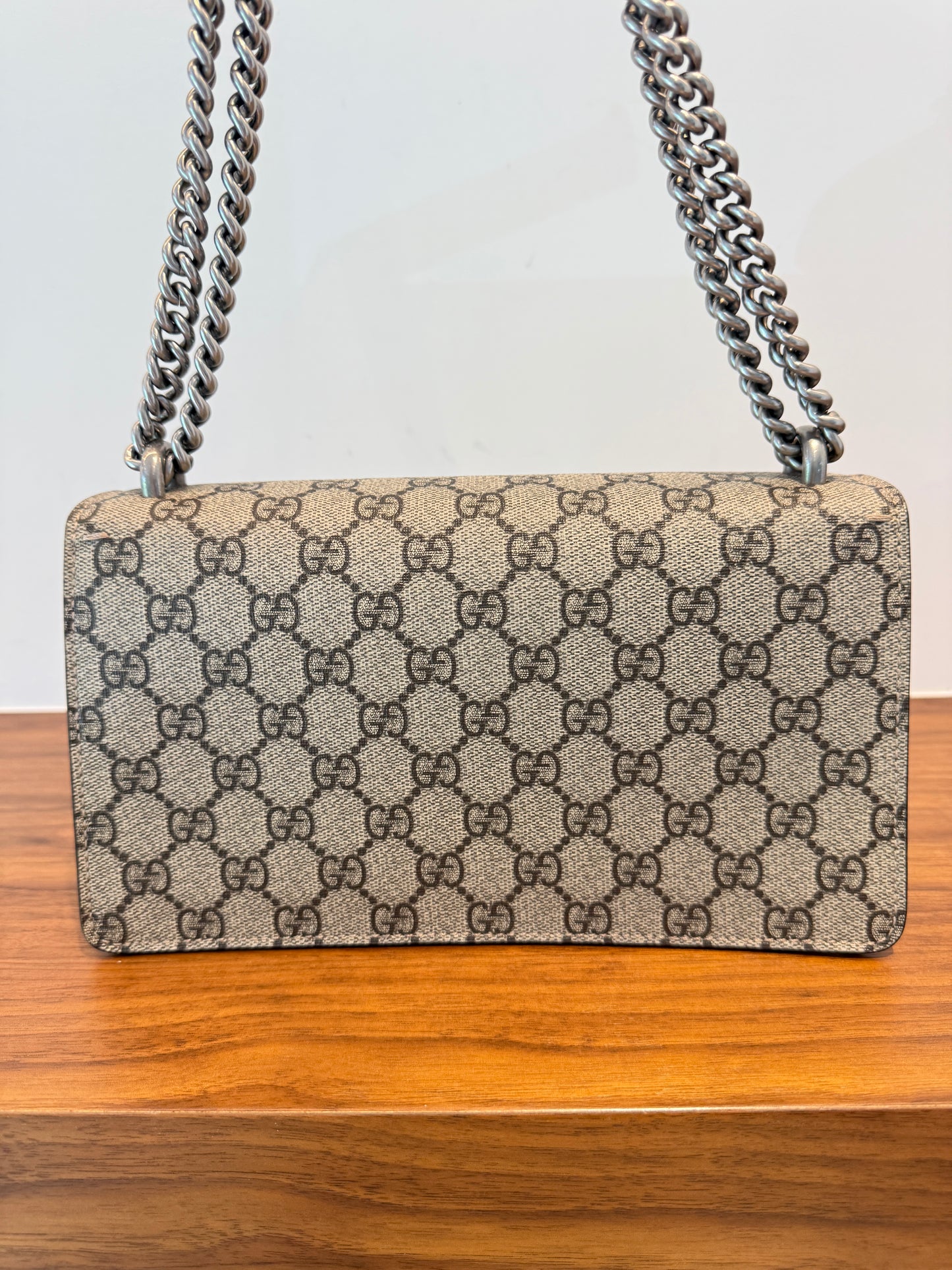 Gucci Monogram Enamel Small Dionysus Shoulder Bag Electric Blue