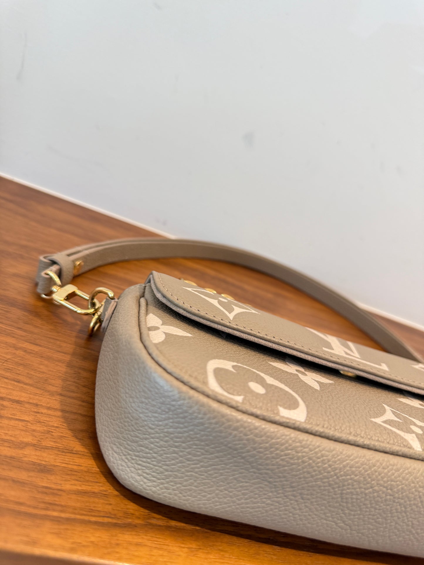 Louis Vuitton Empreinte Monogram Giant Ivy Wallet On Chain in Turtledove and Cream Pre-owned