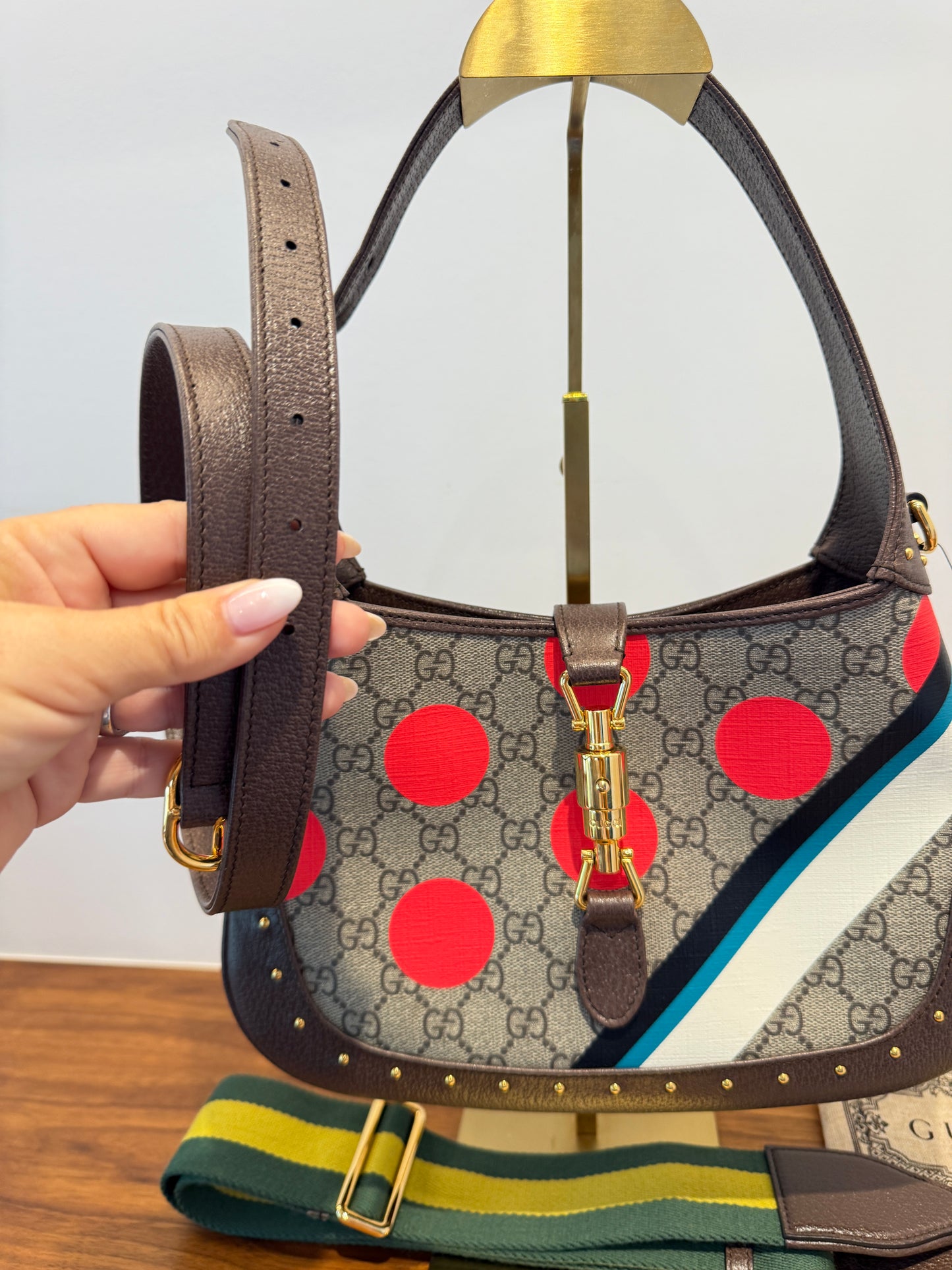 Gucci Jackie 1961 GG Supreme Shoulder Bag with 2 strap options