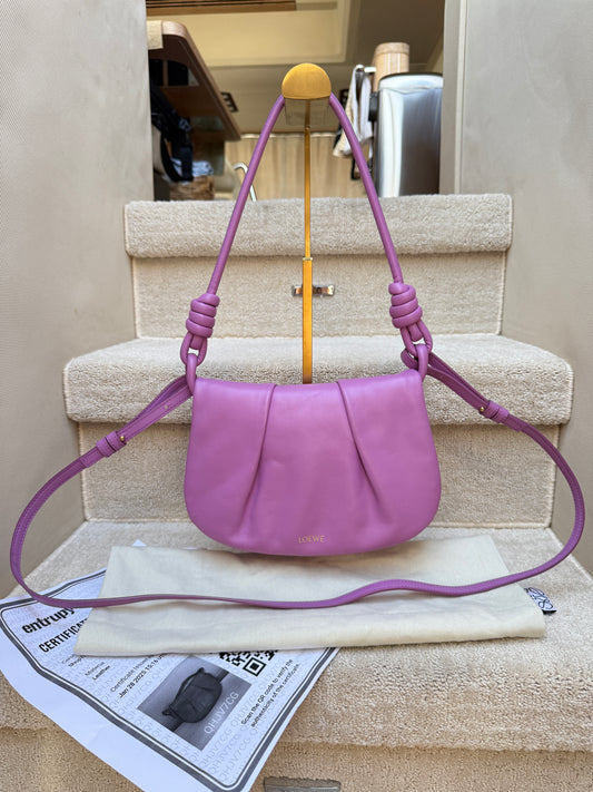 LOEWE Shiny Nappa Calfskin Paseo Satchel Rockrose