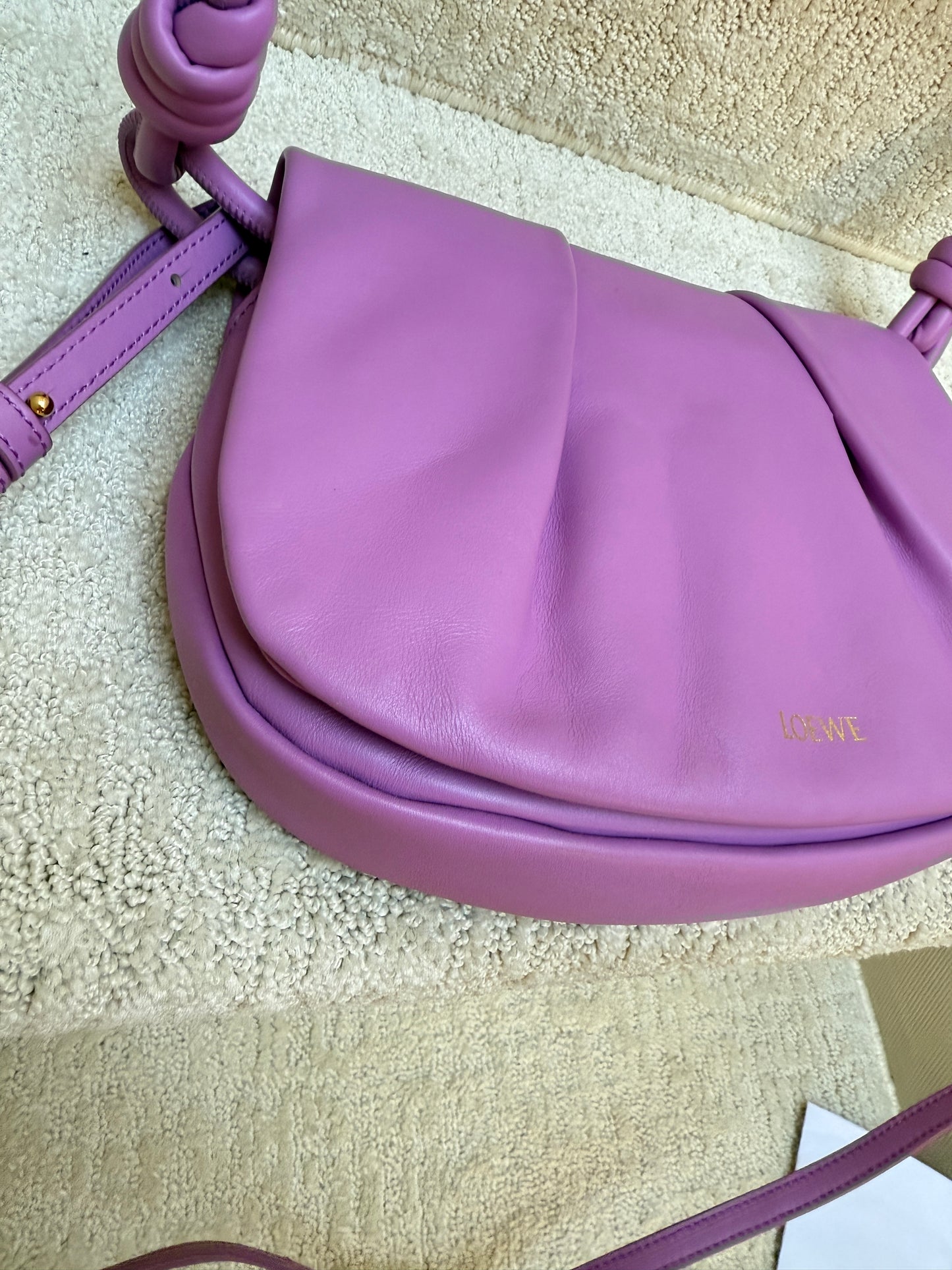 LOEWE Shiny Nappa Calfskin Paseo Satchel Rockrose