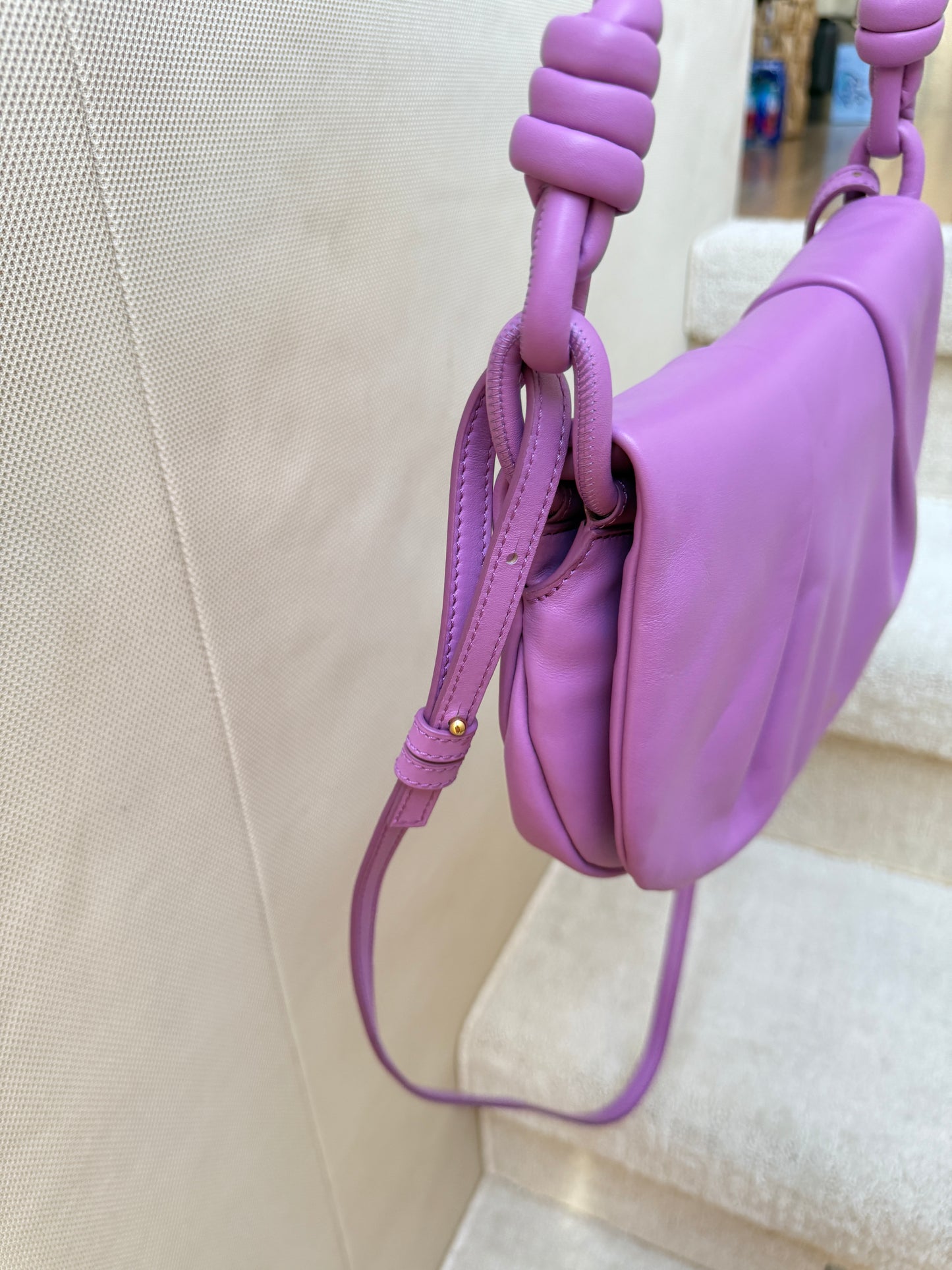 LOEWE Shiny Nappa Calfskin Paseo Satchel Rockrose