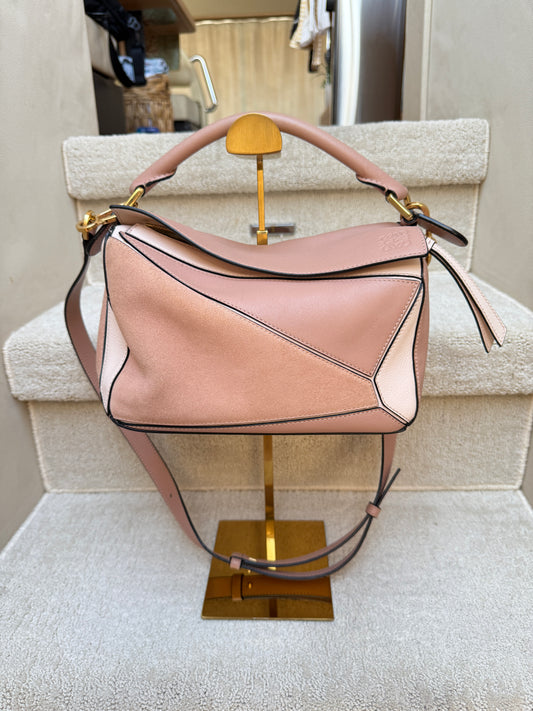 Loewe Puzzle Bag in Blush Small Authentic Preloved